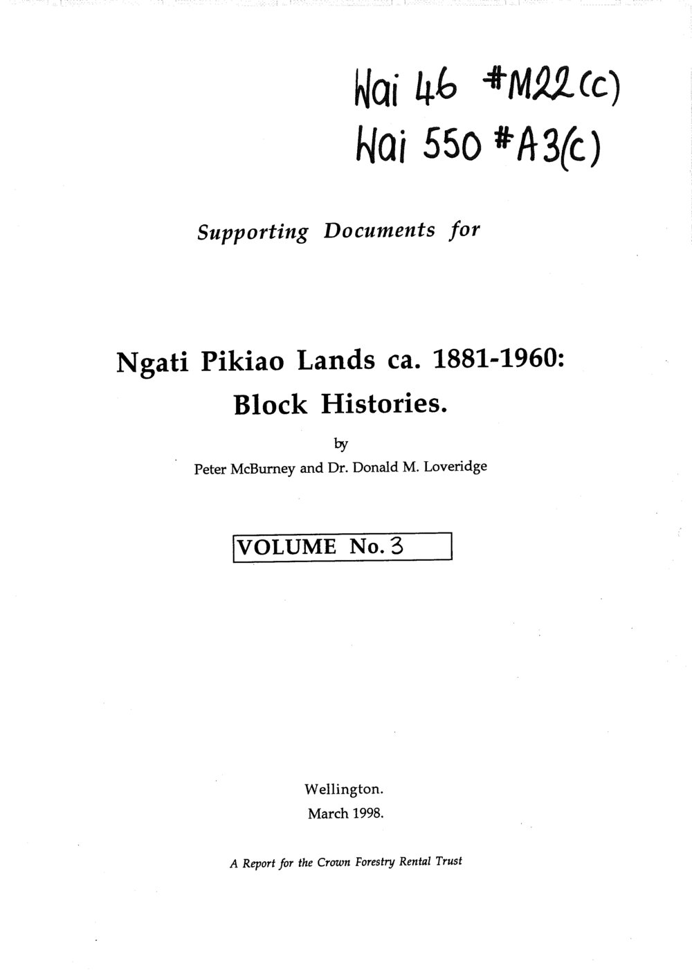 Wai 46_INQ_M022 (c)_Supporting Documents RE Ngati Pikiao Lands - Block histories - Volume 3