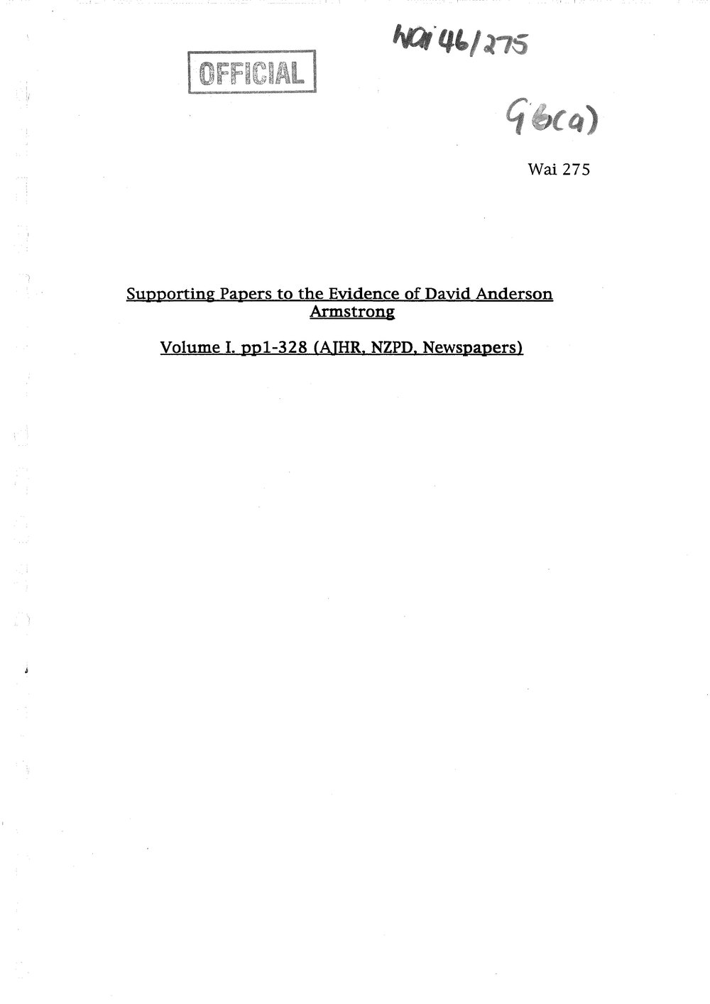 Wai 46_INQ_G006 (a)_Supporting Papers to the evidence of David Anderson A V1