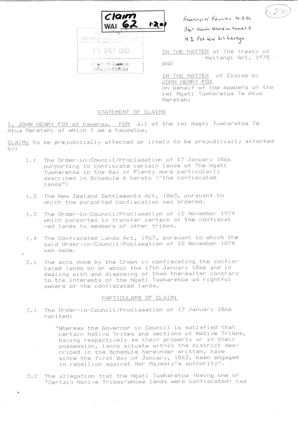 Wai 46_INQ_ 1.2 (a)_Statement of Claims Tuwharetoa Te Atua Reretahi 1975