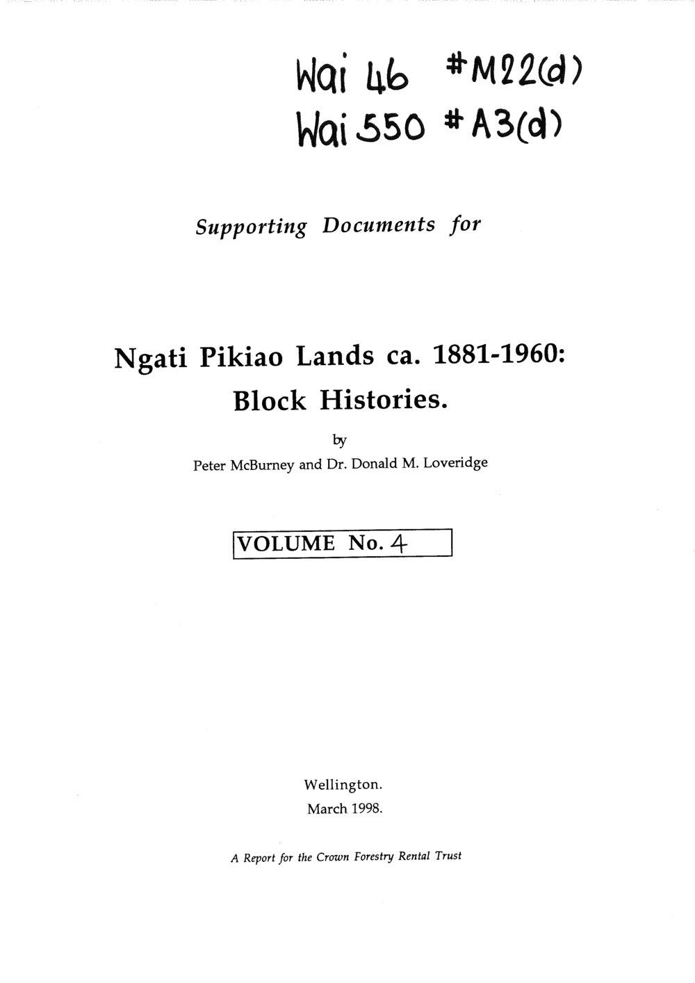 Wai 46_INQ_M022 (d)_Supporting Documents Ngati Pikiao Lands - Block histories - Volume 4