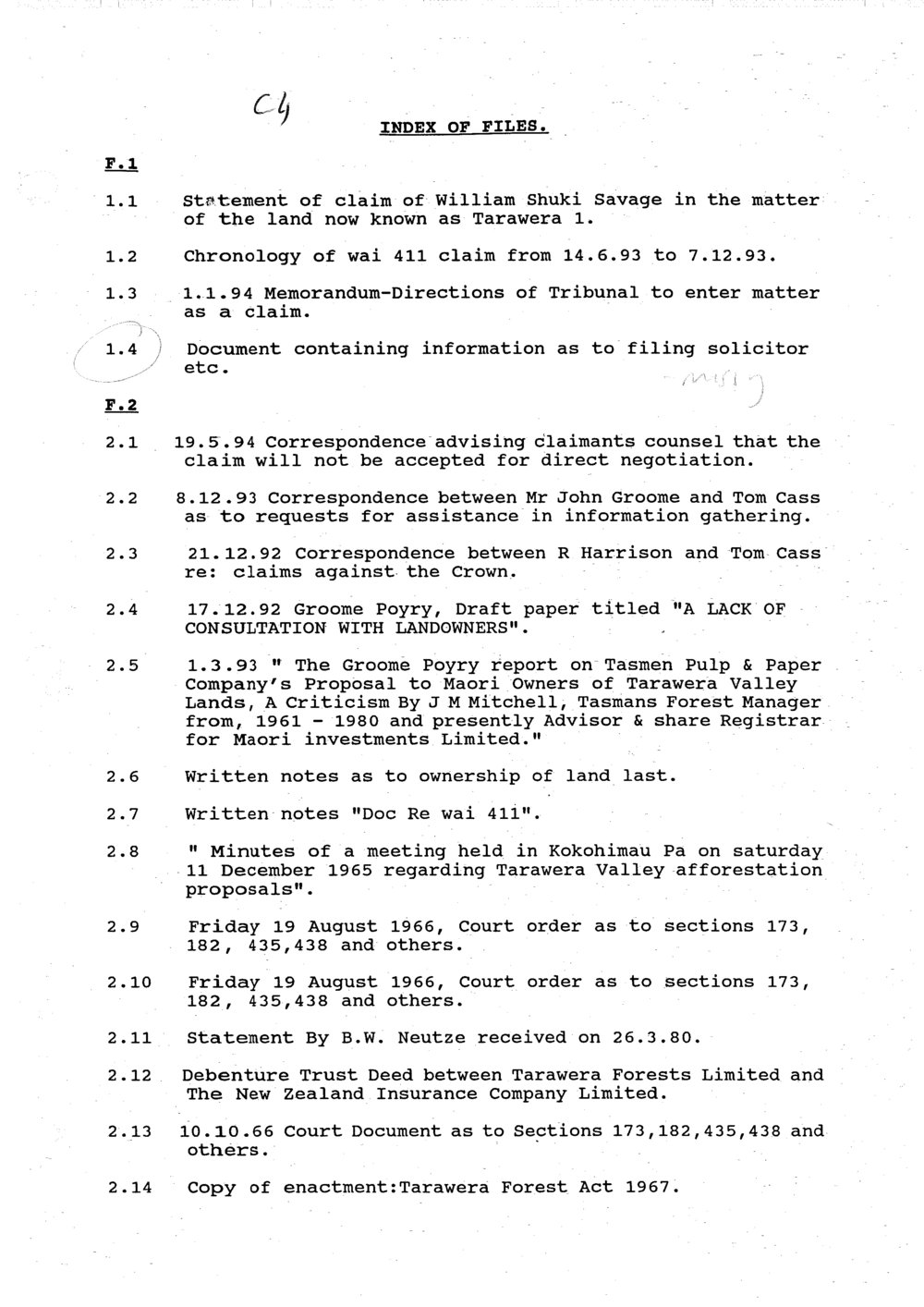 Wai 46_INQ_C004_Index_of files