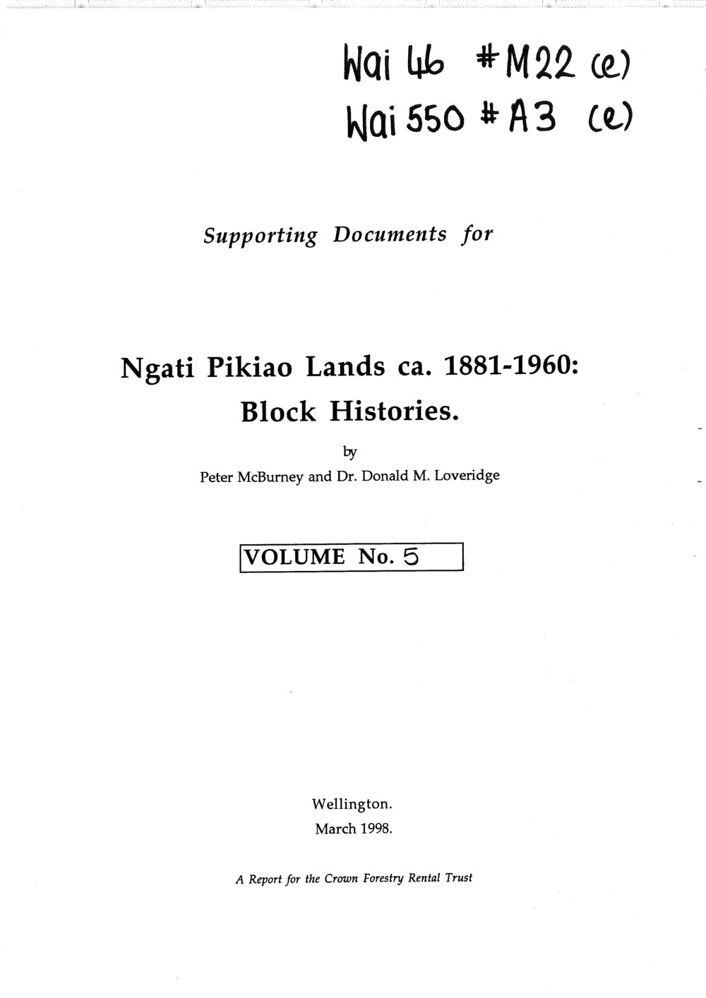 Wai 46_INQ_M022 (e)_Supporting Documents Ngati Pikiao Lands - Block histories - Volume 5