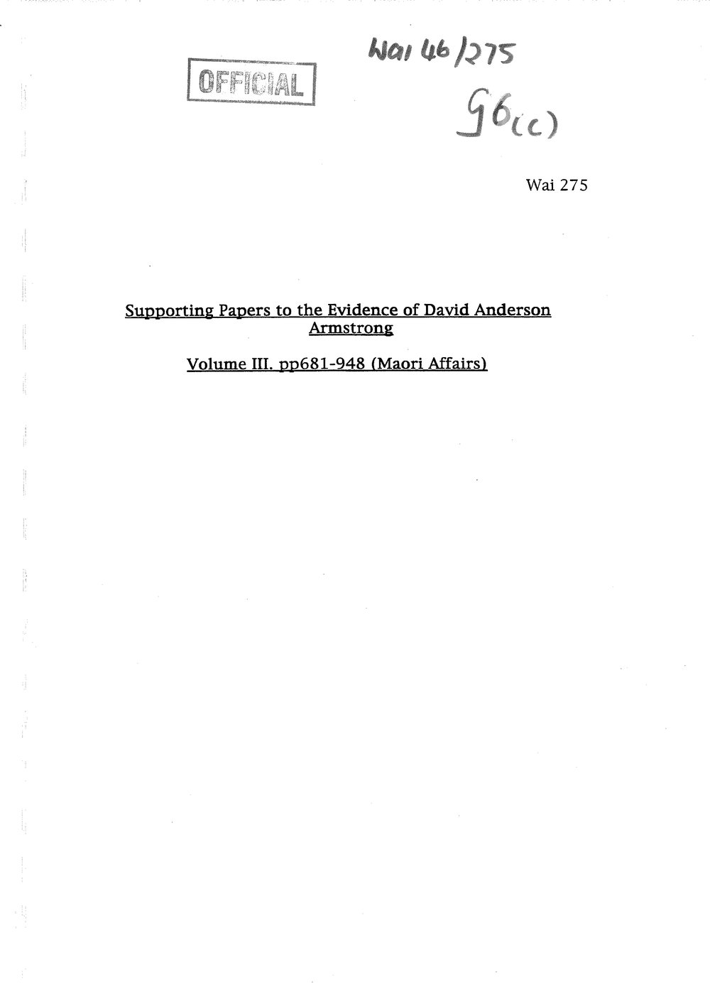 Wai 46_INQ_G006 (c)_Supporting Papers to the evidence of David A Armstrong V3