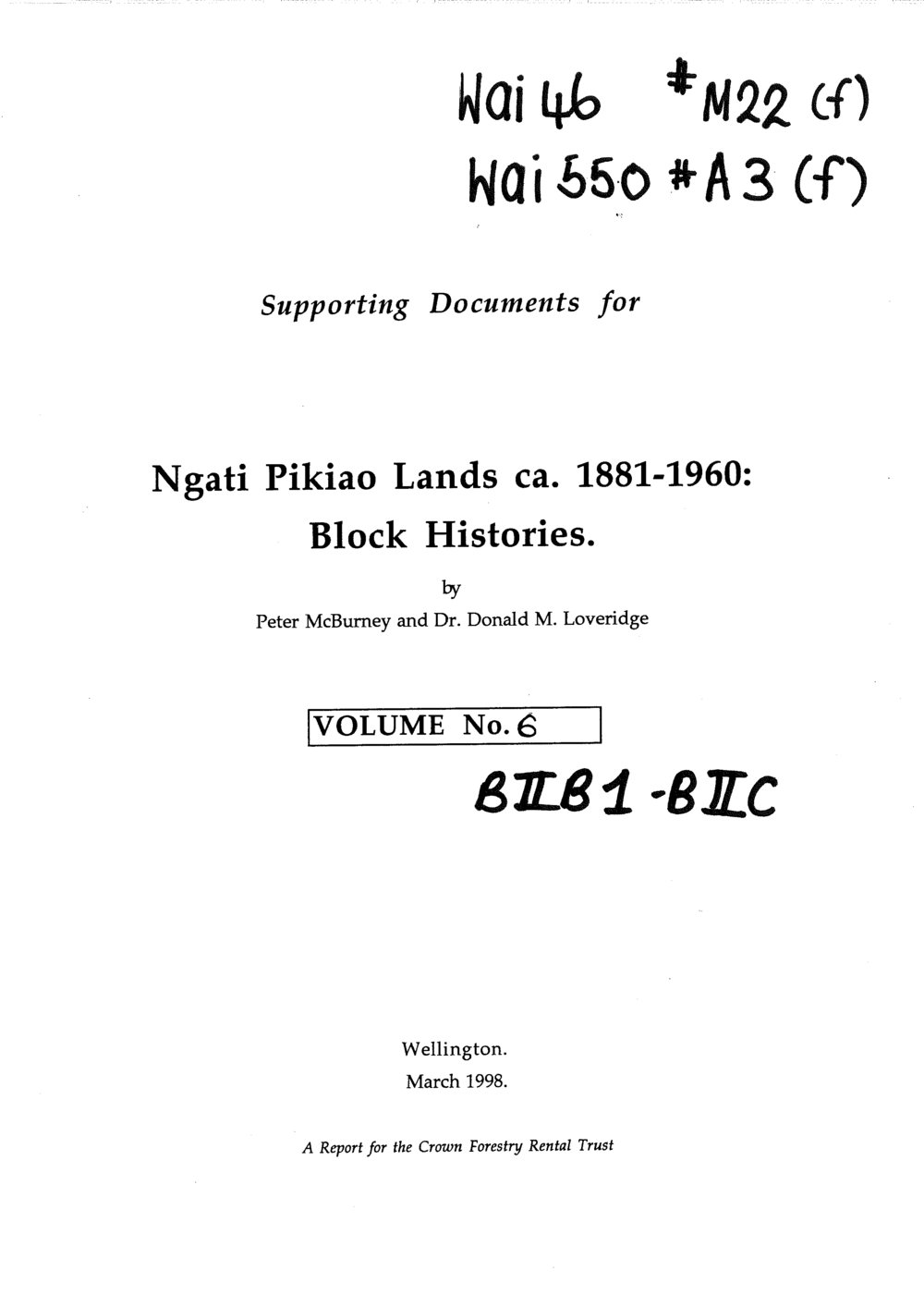Wai 46_INQ_M022 (f) part 1_Supporting Documents Ngati Pikiao Lands - Block histories - Volume 6