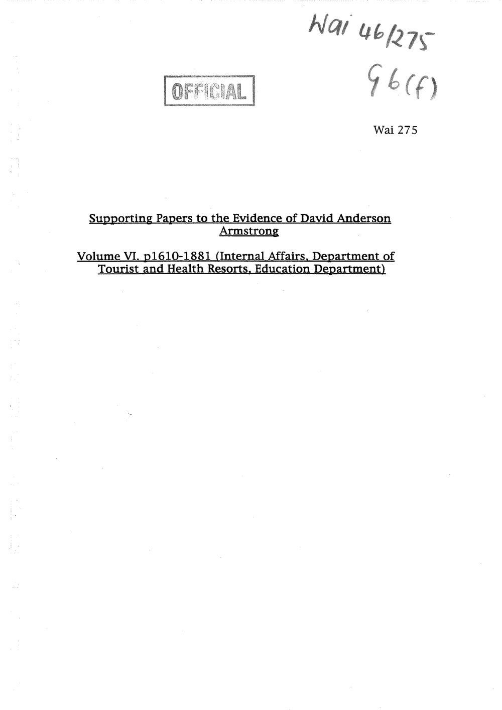 Wai 46_INQ_G006 (f)_Supporting Papers to the evidence of David A Armsrrong V7