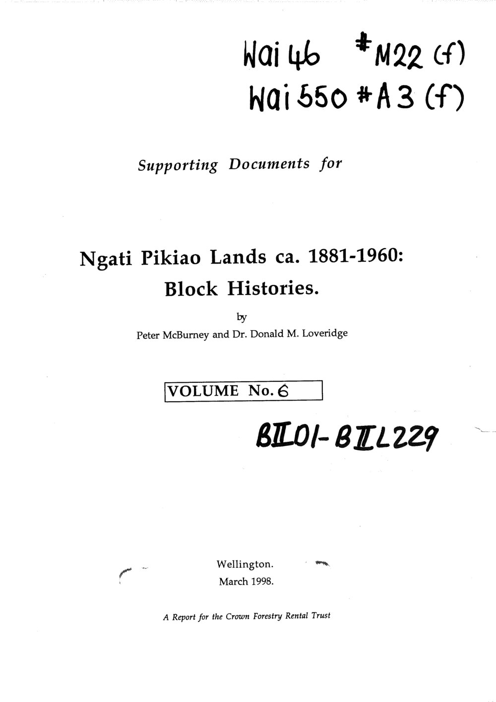 Wai 46_INQ_M022 (f) part 2_Supporting Documents Ngati Pikiao Lands - Block histories - Volume 6