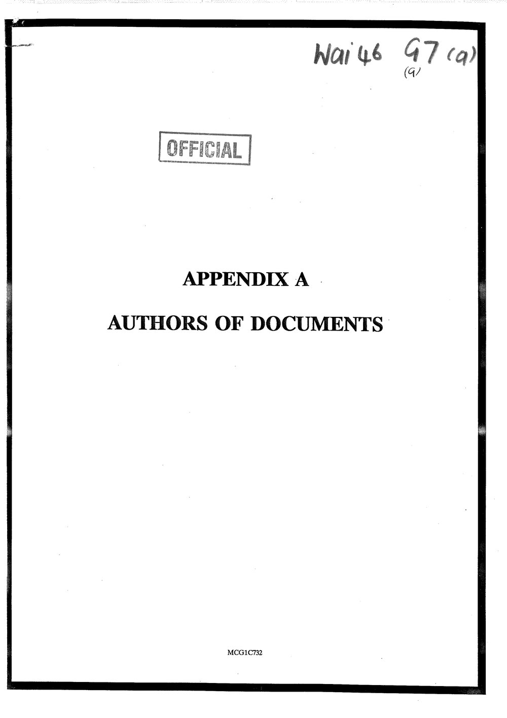 Wai 46_INQ_G007 (a)_Appendix A - Authors of Documents