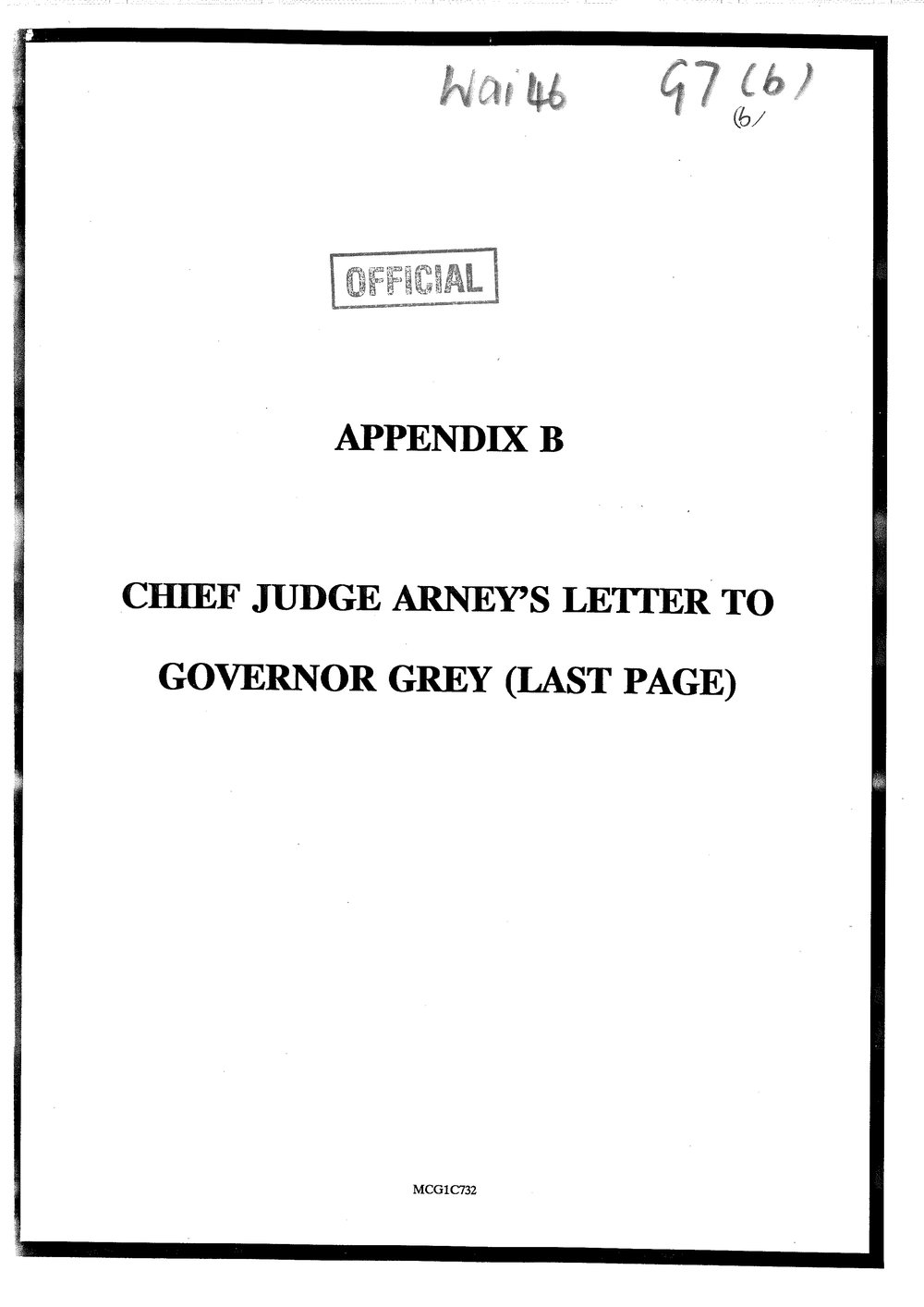 Wai 46_INQ_G007 (b)_Appendix B - Chief Judge Arneys Letter to Governor Grey