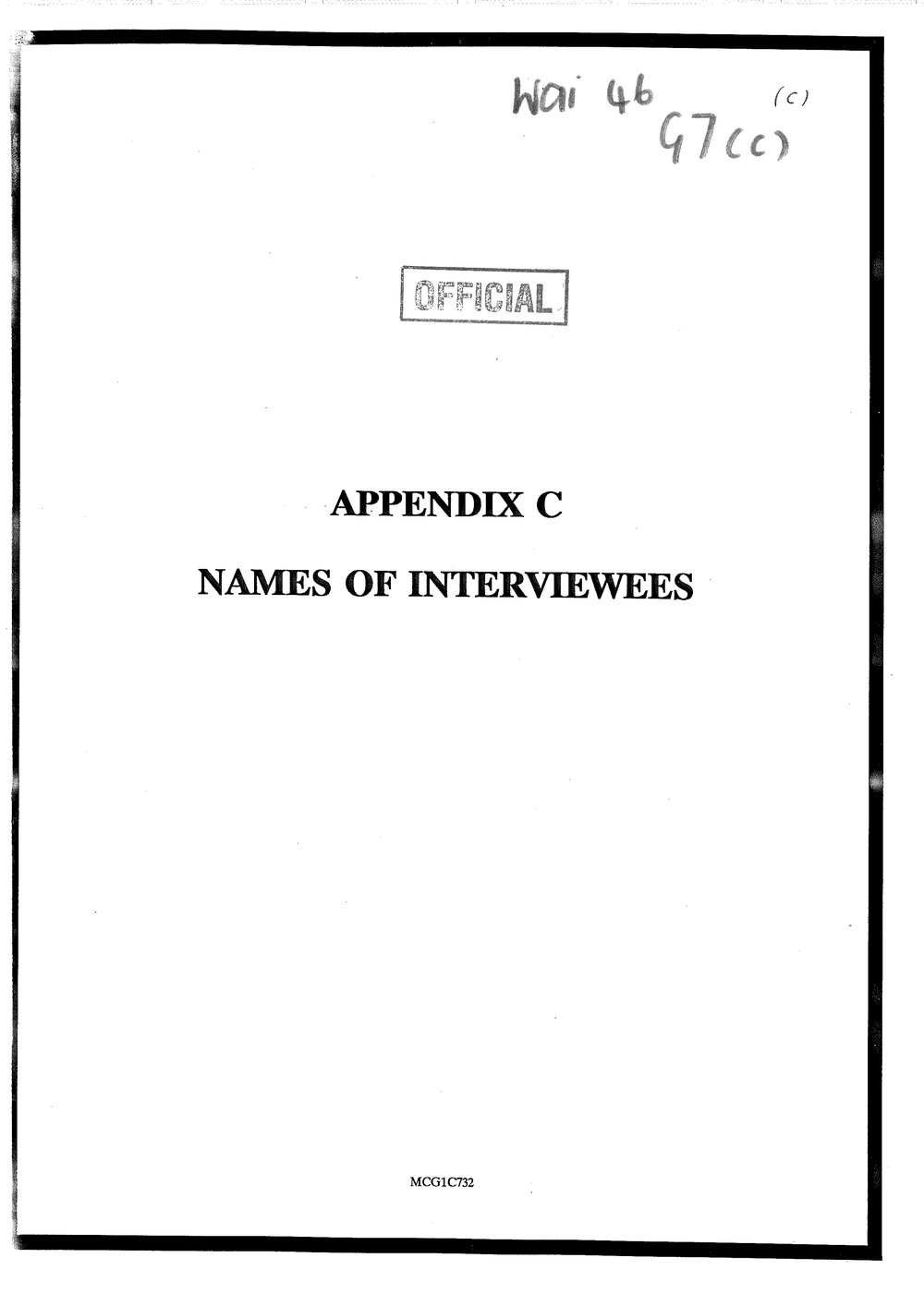 Wai 46_INQ_G007 (c)_Appendix C - Names of Interviewees