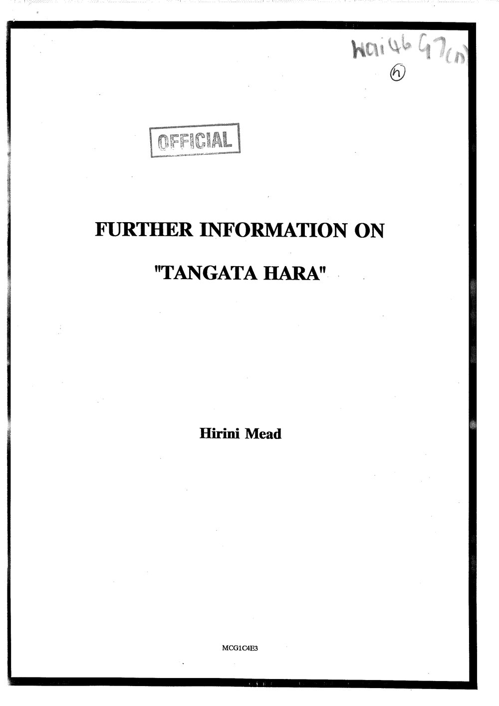 Wai 46_INQ_G007 (n)_Further Information RE Tangata Hara