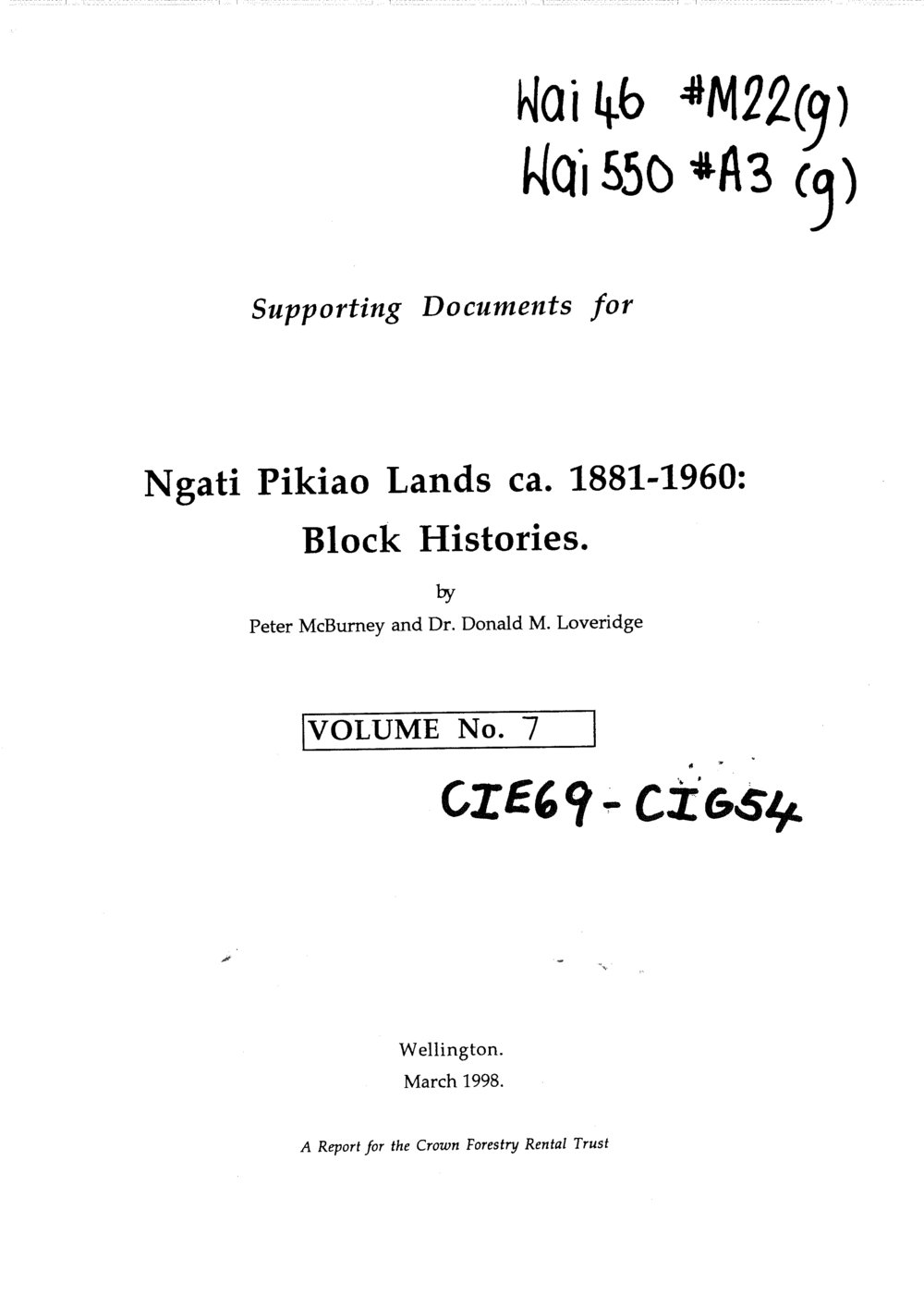 Wai 46_INQ_M022 (g) part 2_Supporting Documents Ngati Pikiao Lands - Block histories - Volume 7