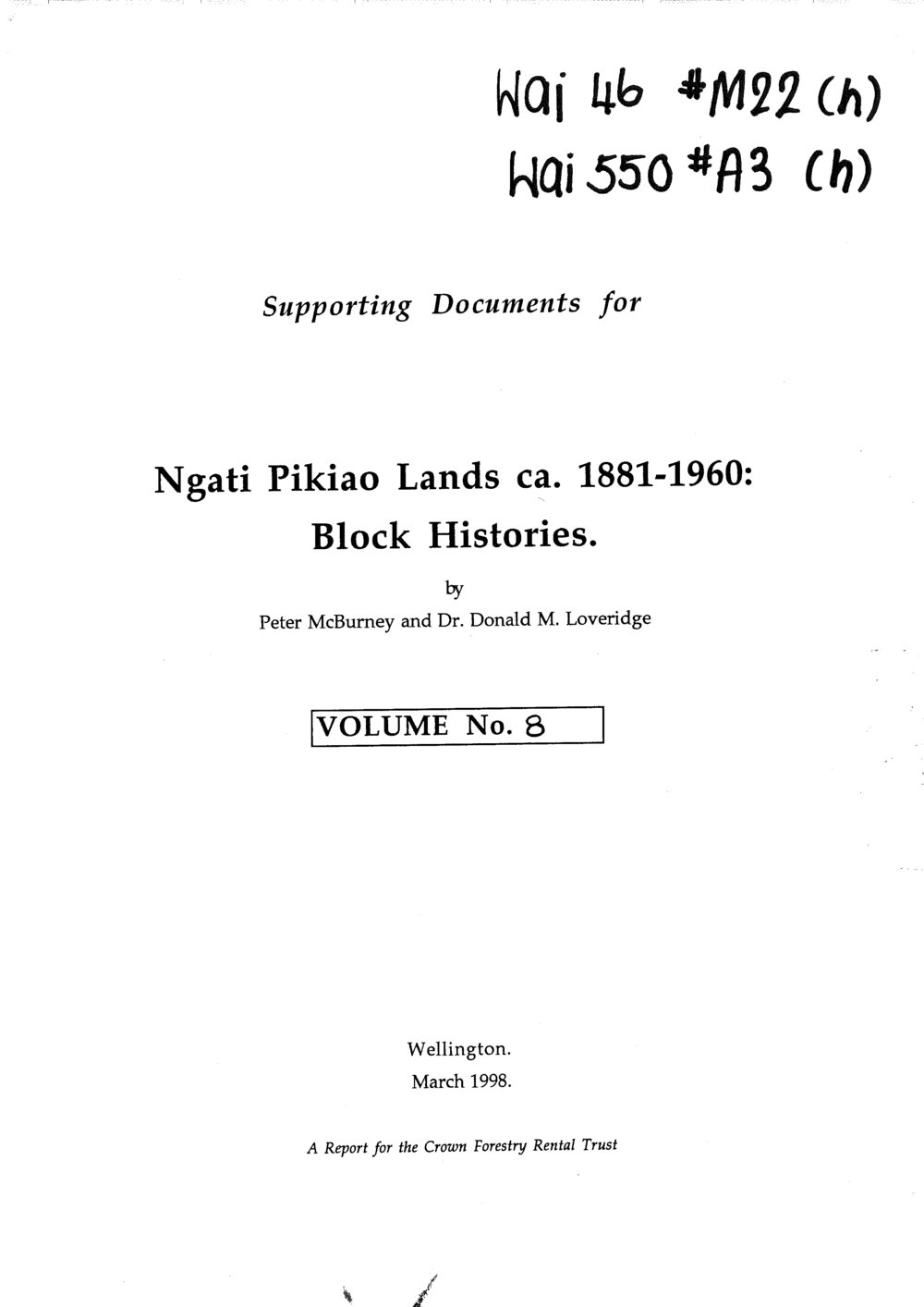 Wai 46_INQ_M022 (h)_Supporting Documents Ngati Pikiao Lands - Block histories - Volume 8