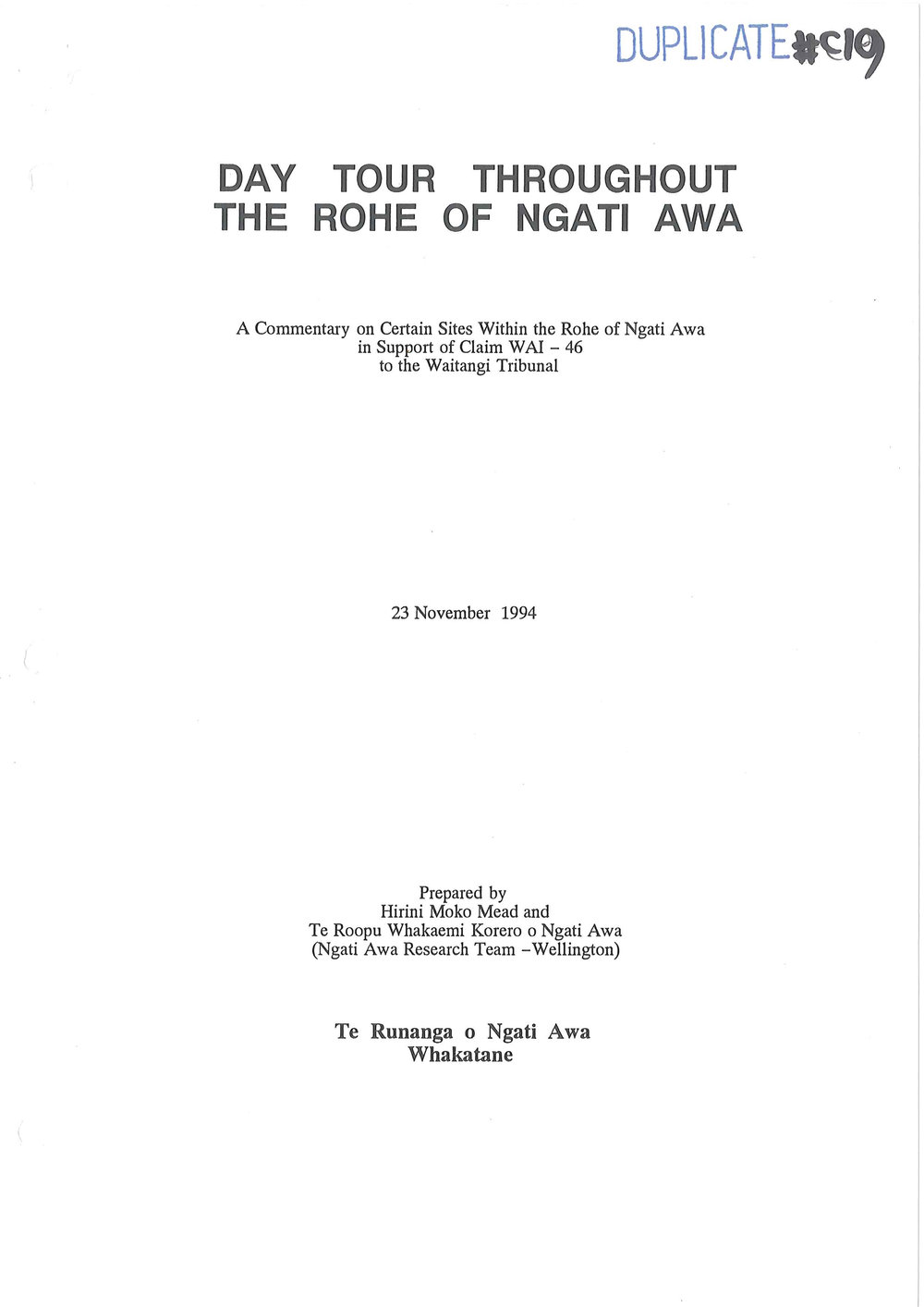 Wai 46_INQ_C019_Day Tour Throughout the rohe of Ngati Awa - 23 November 1994