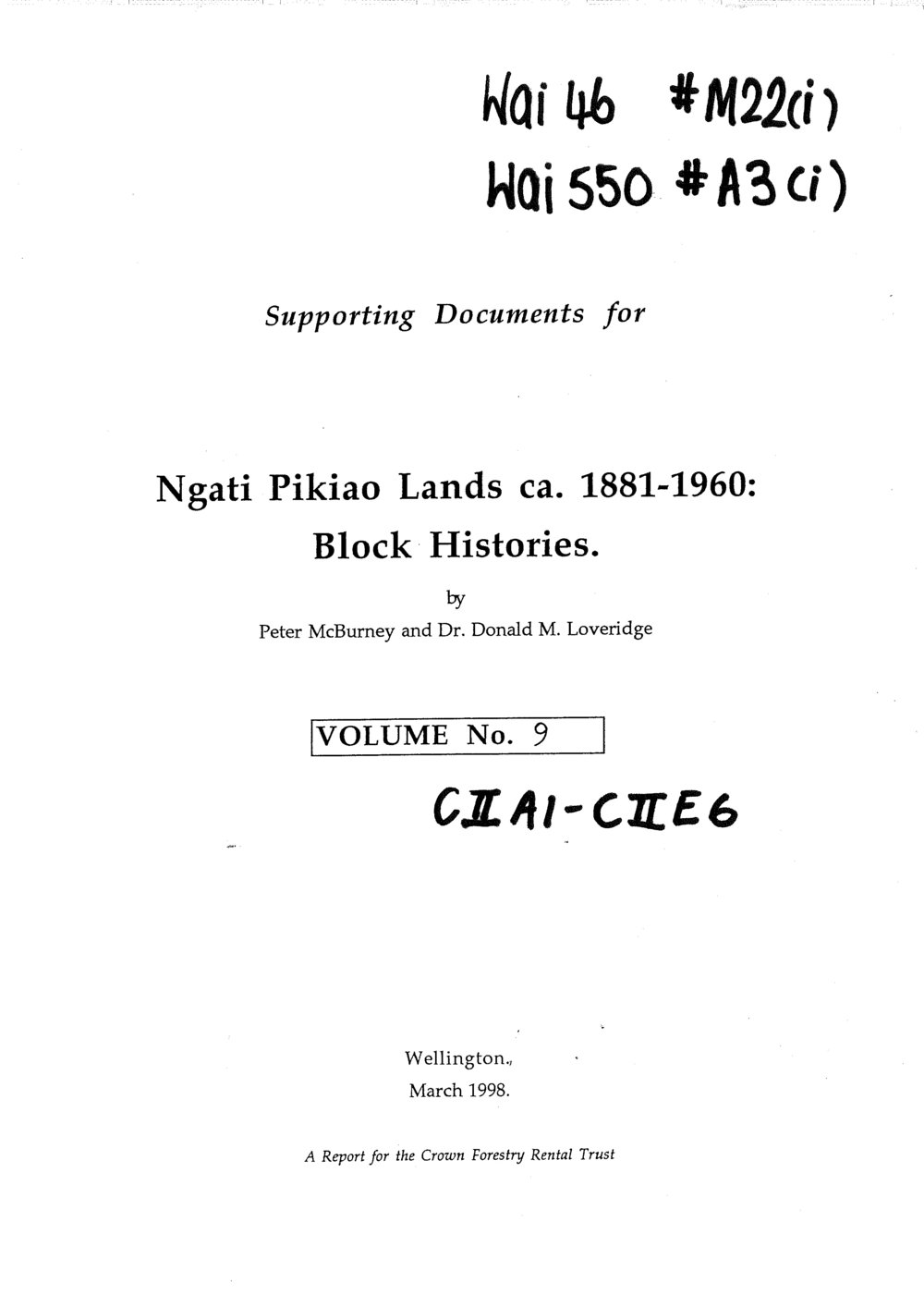 Wai 46_INQ_M022 (i) part 1_Supporting Documents Ngati Pikiao Lands - Block histories - Volume 9