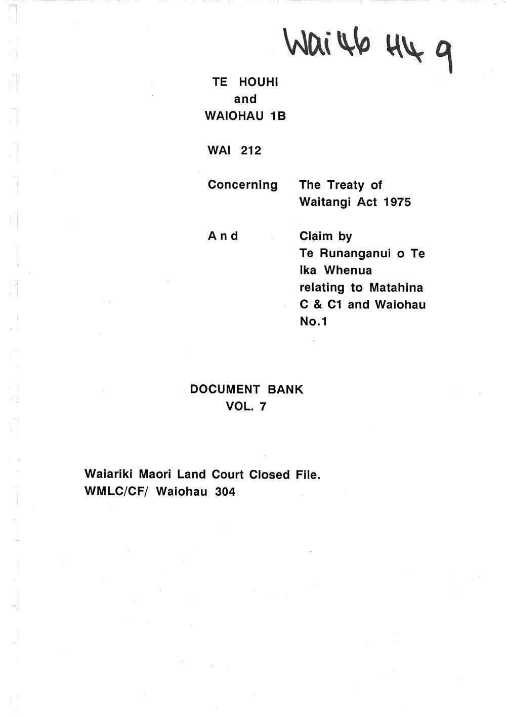 Wai 46_INQ_H004 (g)_Document Bank RE Te Runanganui o Te Ika Whenua Claim to Matahina C &amp; C1 Volume 7
