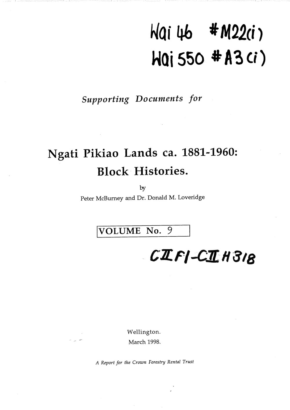 Wai 46_INQ_M022 (i) part 2_Supporting Documents Ngati Pikiao Lands - Block histories - Volume 9