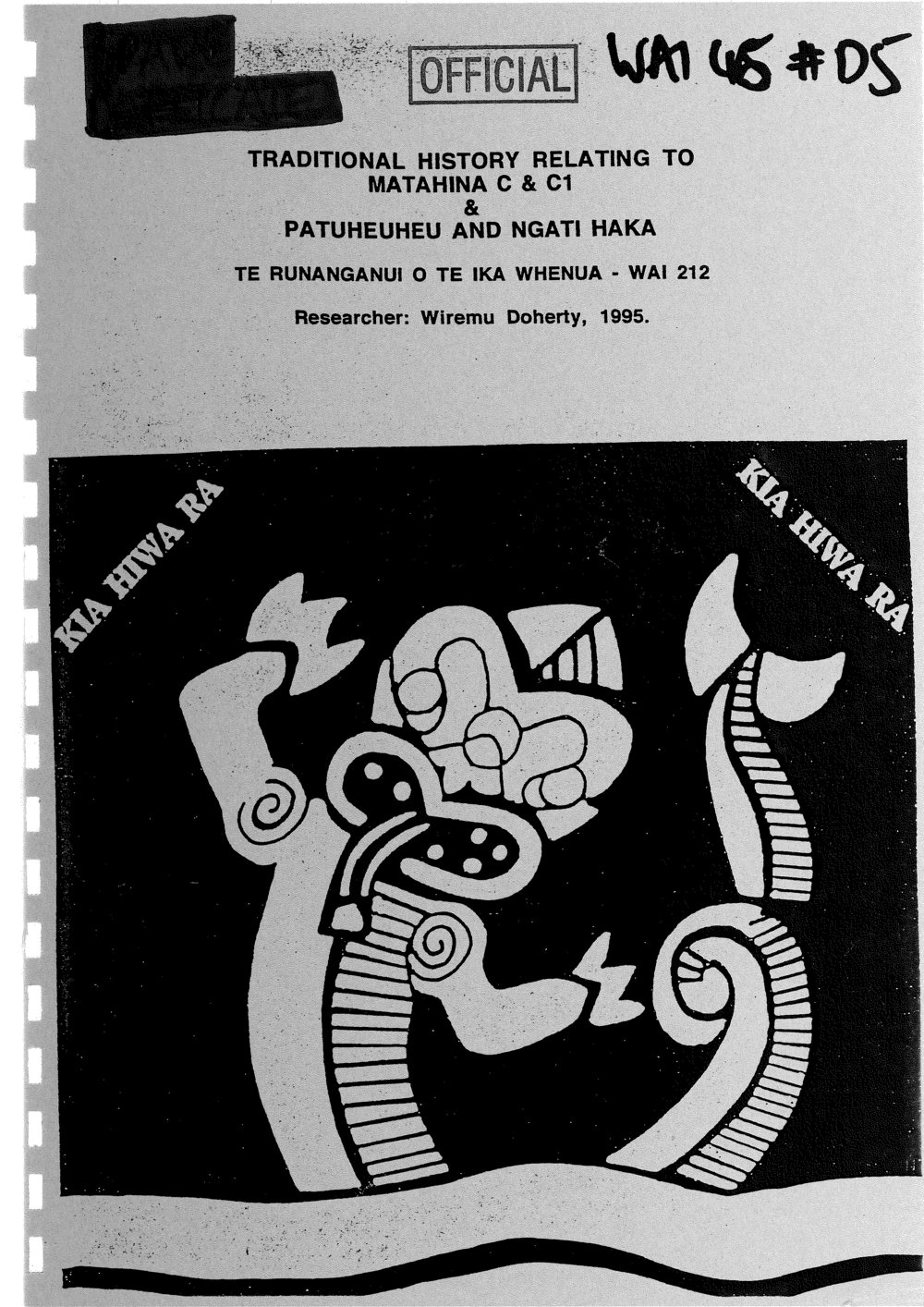 Wai 46_INQ_D005_Traditional History Relating to Matahina C &amp; C1 Patuheuheu and Ngati Haka 1995