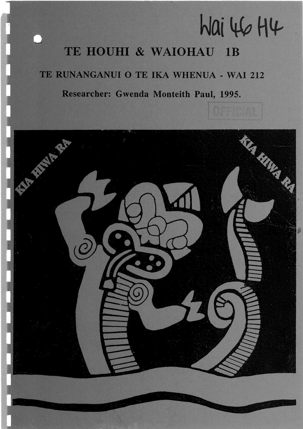 Wai 46_INQ_H004_Research RE Te Houhi &amp; Waiohau 1B 1995