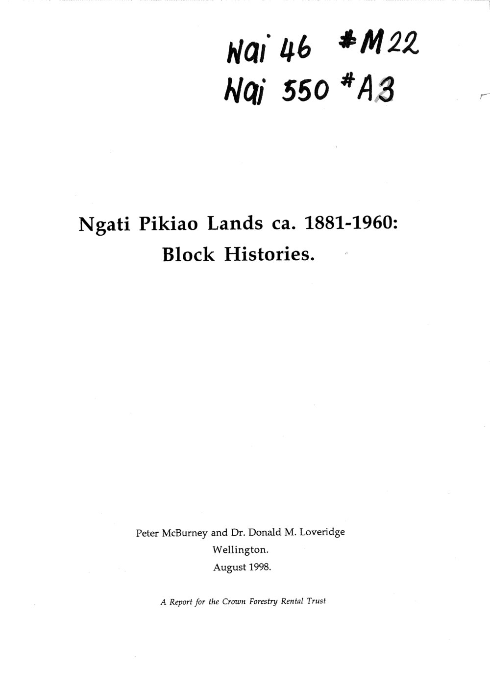 Wai 46_INQ_M022_Report Ngati Pikiao Lands - Block Histories