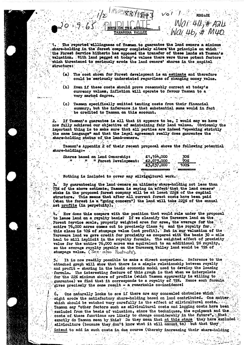 Wai 46_INQ_M040_Note on the Agreement - Tarawera Valley