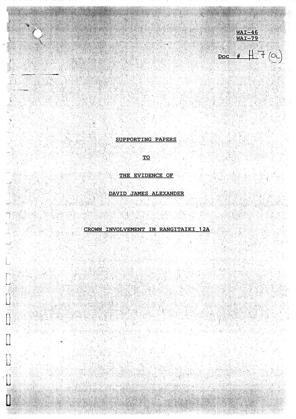 Wai 46_INQ_H007 (a)_Supporting Papers to the evidence of David James Alexander RE Crown Involvement in Rangitaiki 12A