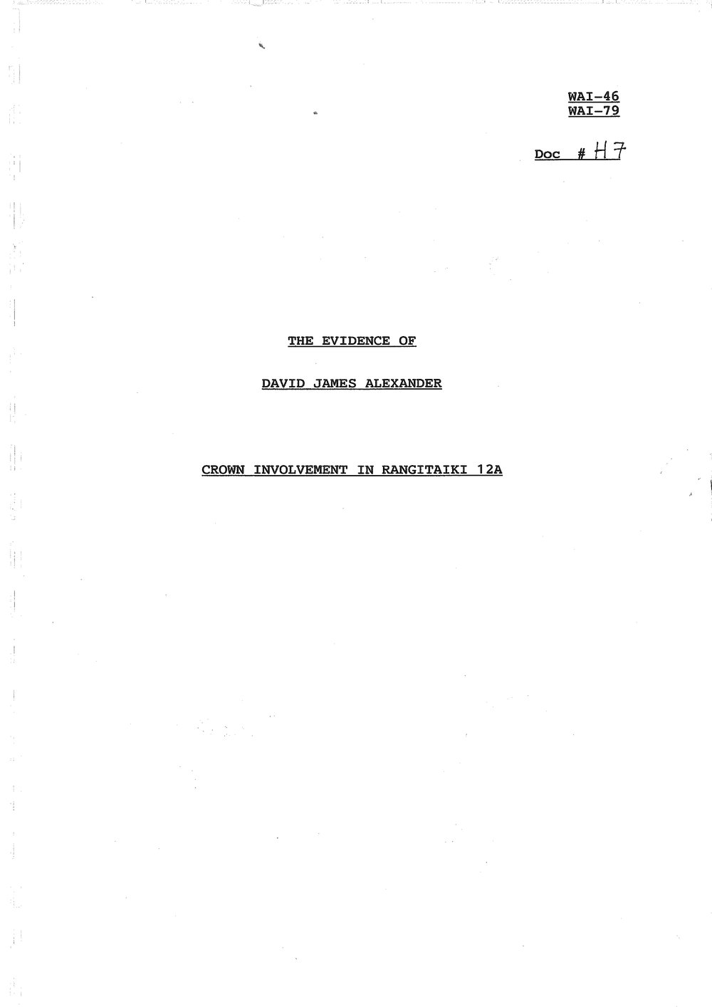 Wai 46_INQ_H007_Evidence of James Alexander RE Rangitaiki 12A