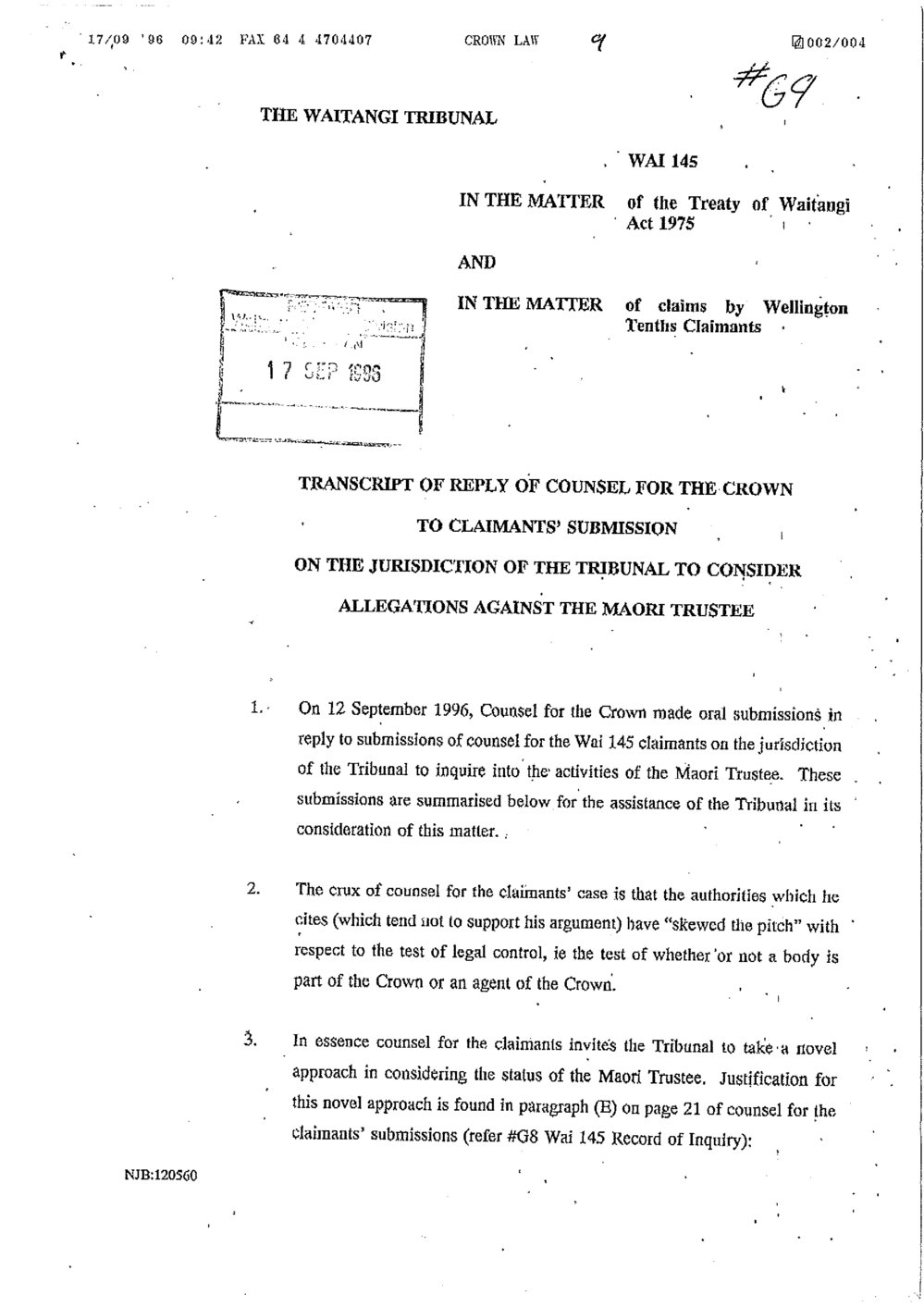 Wai 46_INQ_M083_Transcript RE Allegations Against The Maori Trustee