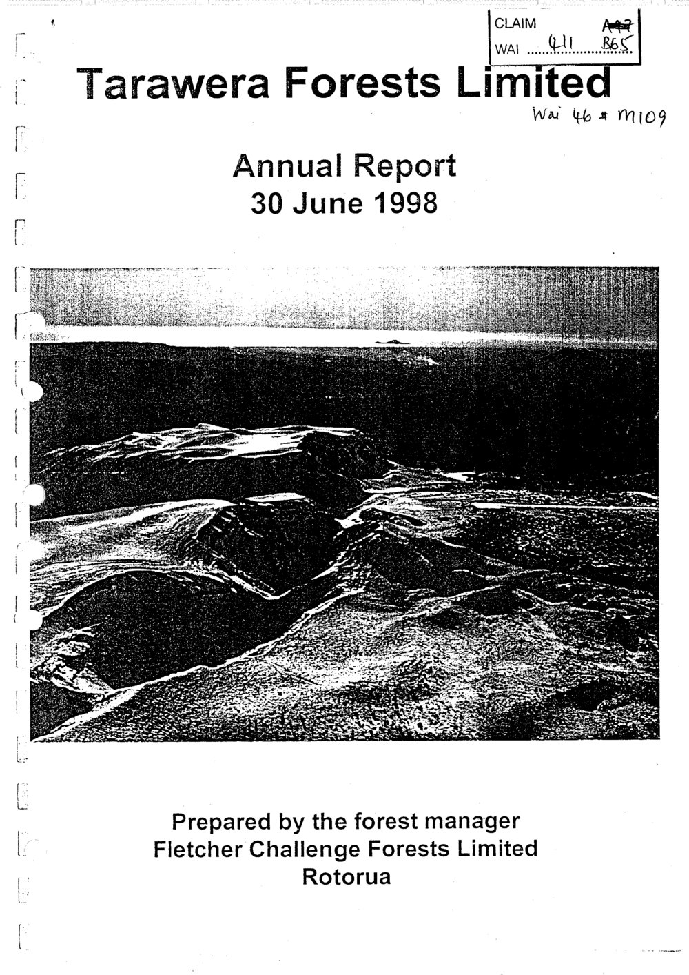 Wai 46_INQ_M109_Tarawera Forests Limited - Annual Report - 30 June 1998