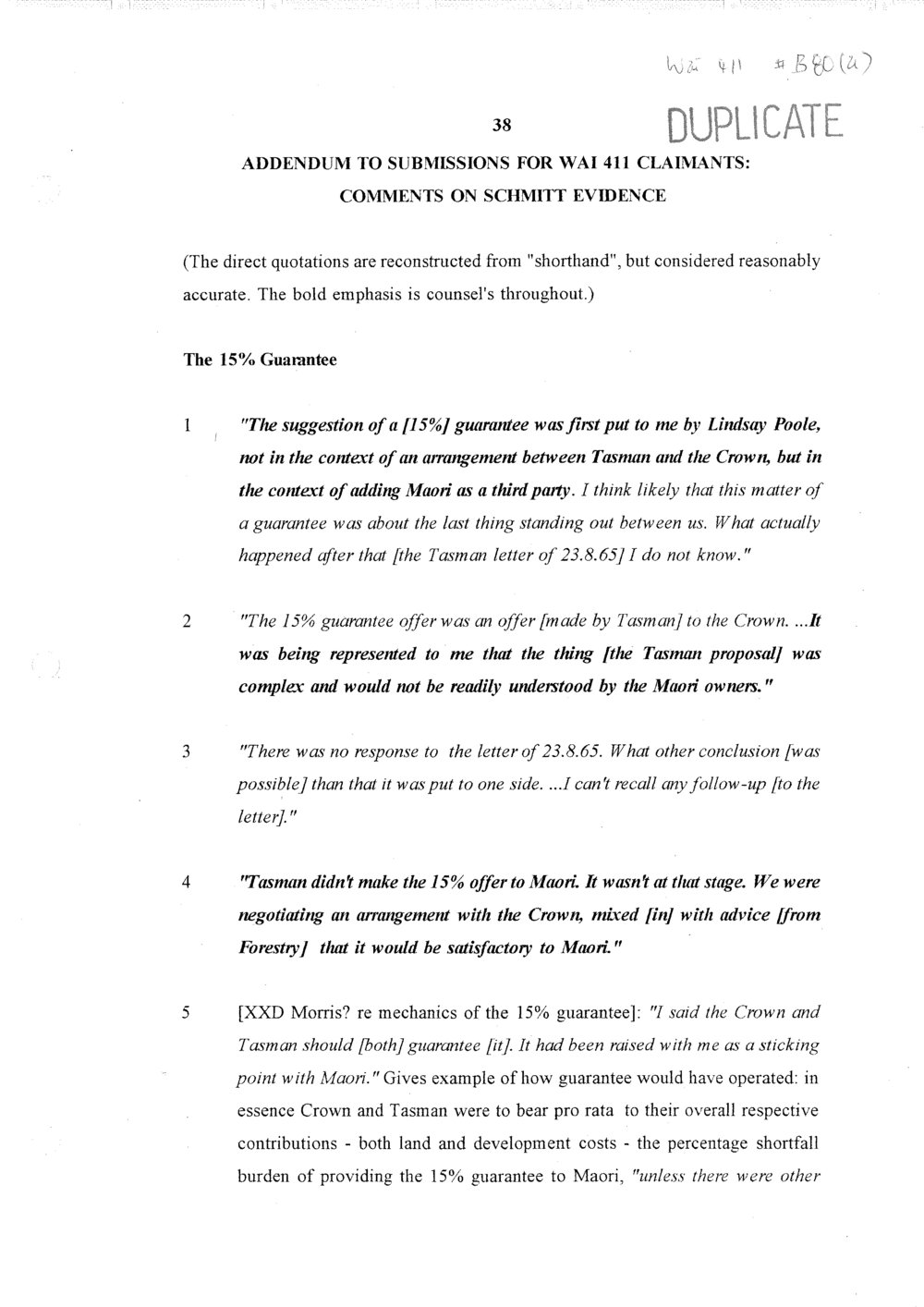 Wai 46_INQ_M124 (a)_Addendum to Submissions for WAI 411