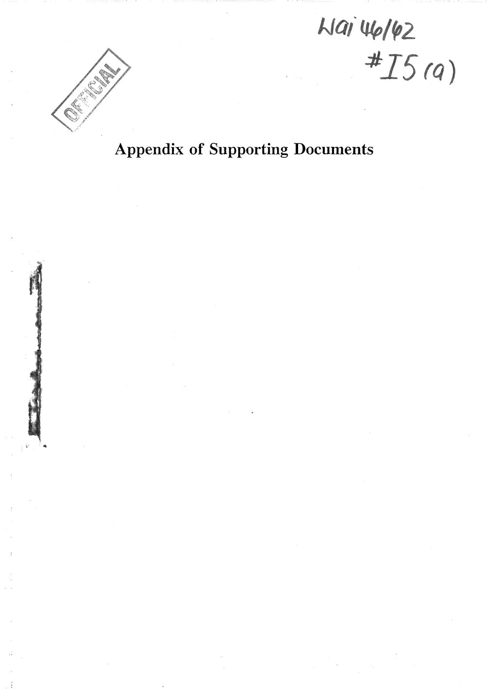 Wai 46_INQ_I005 (a)_Appendix of Supporting Documents