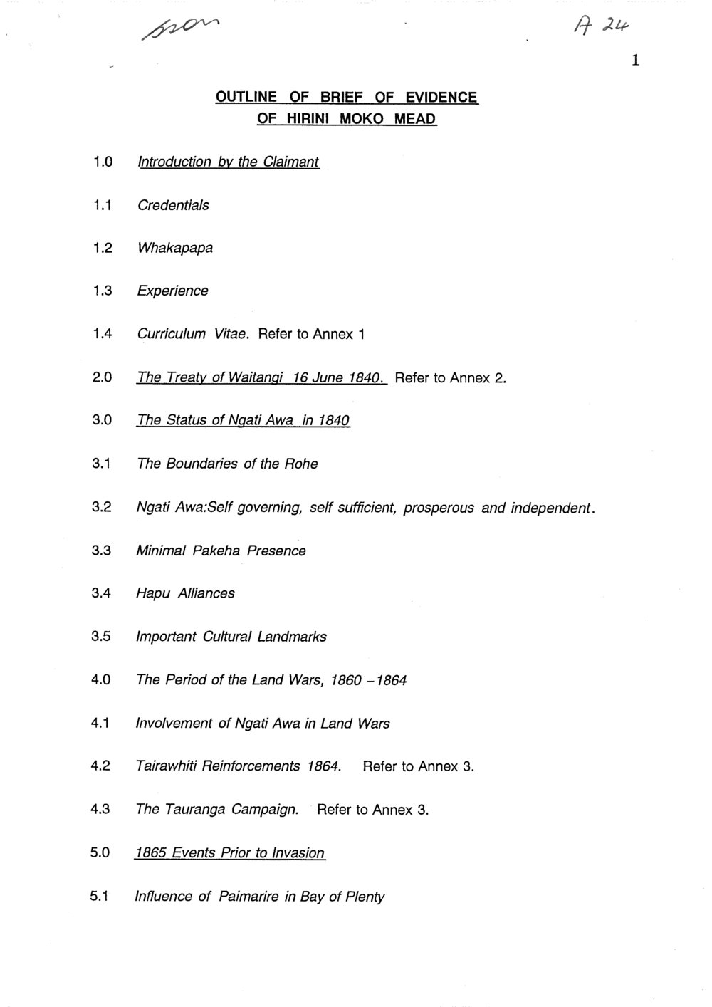 Wai 46_INQ_A024_Outline of Brief of Evidence of H M Mead