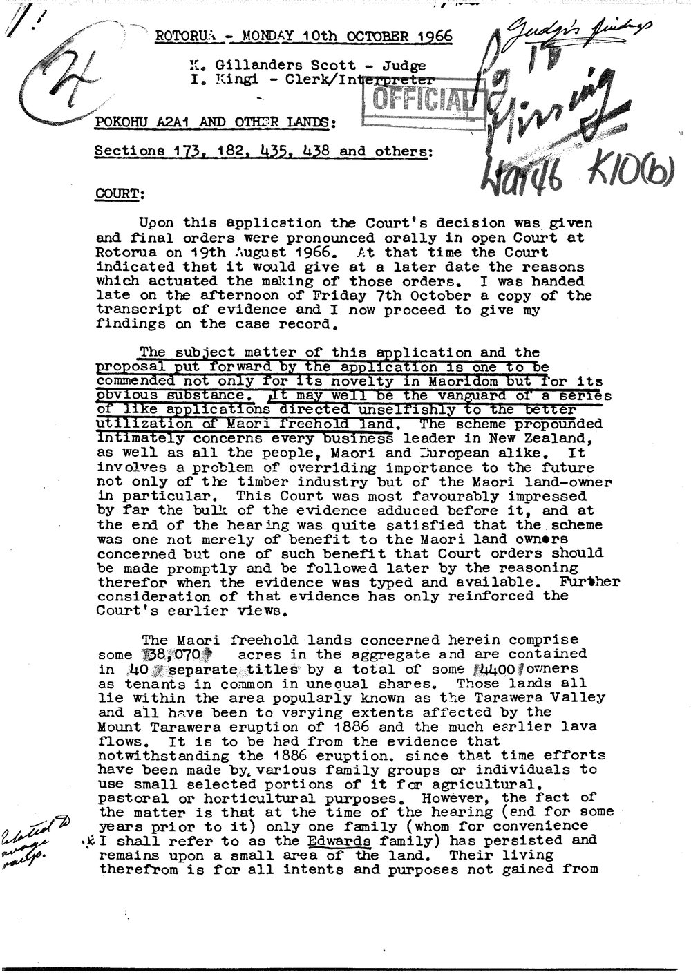 Wai 46_INQ_K010 (b)_Memo RE Pokohu A2A1 and other lands