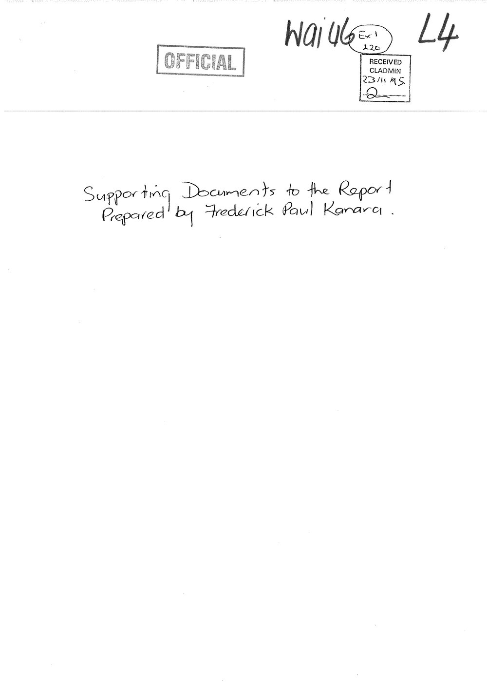 Wai 46_INQ_L004_Supporting Documents to the Report Prepared by Frederick Paul Kanara