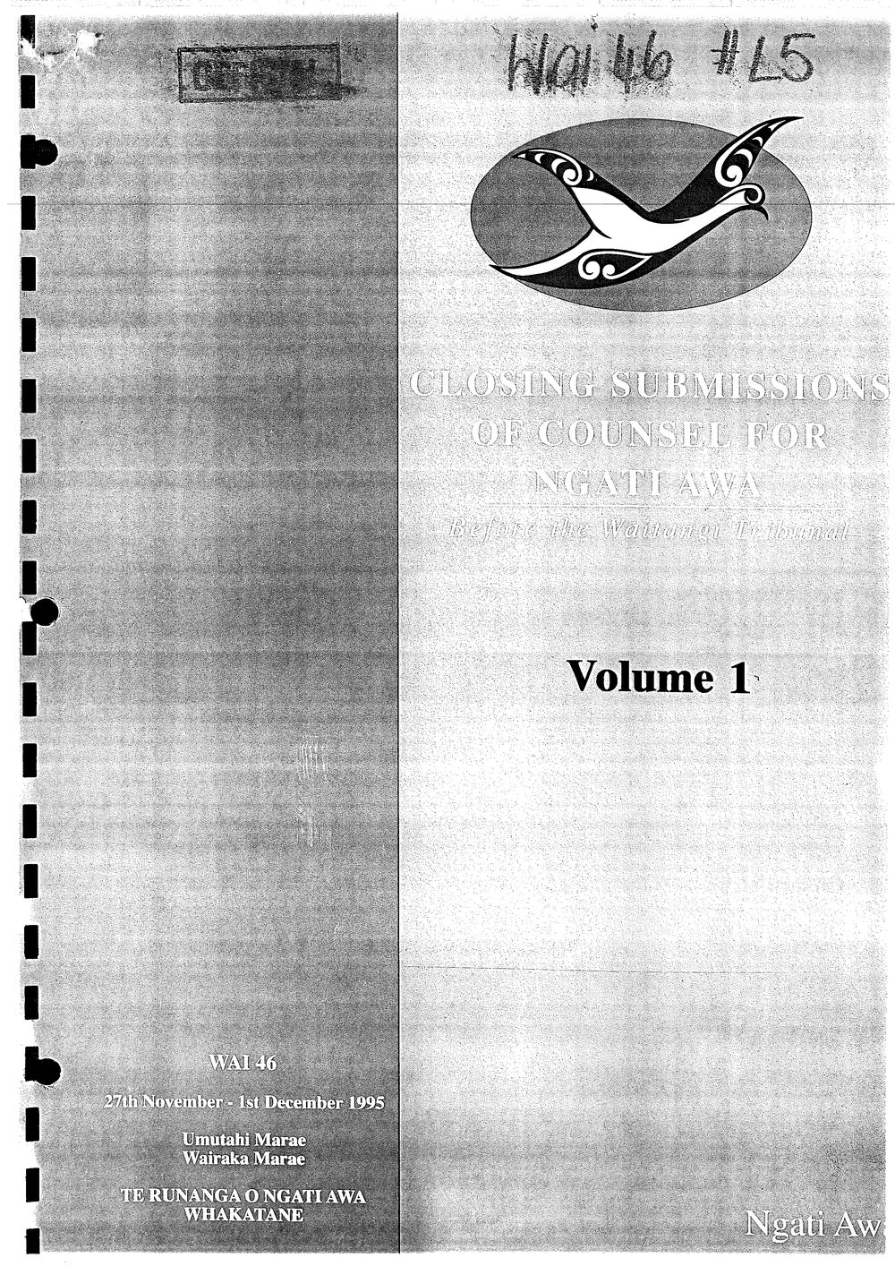 Wai 46_INQ_L005_Submission of Counsel for Ngati Awa Volume 1
