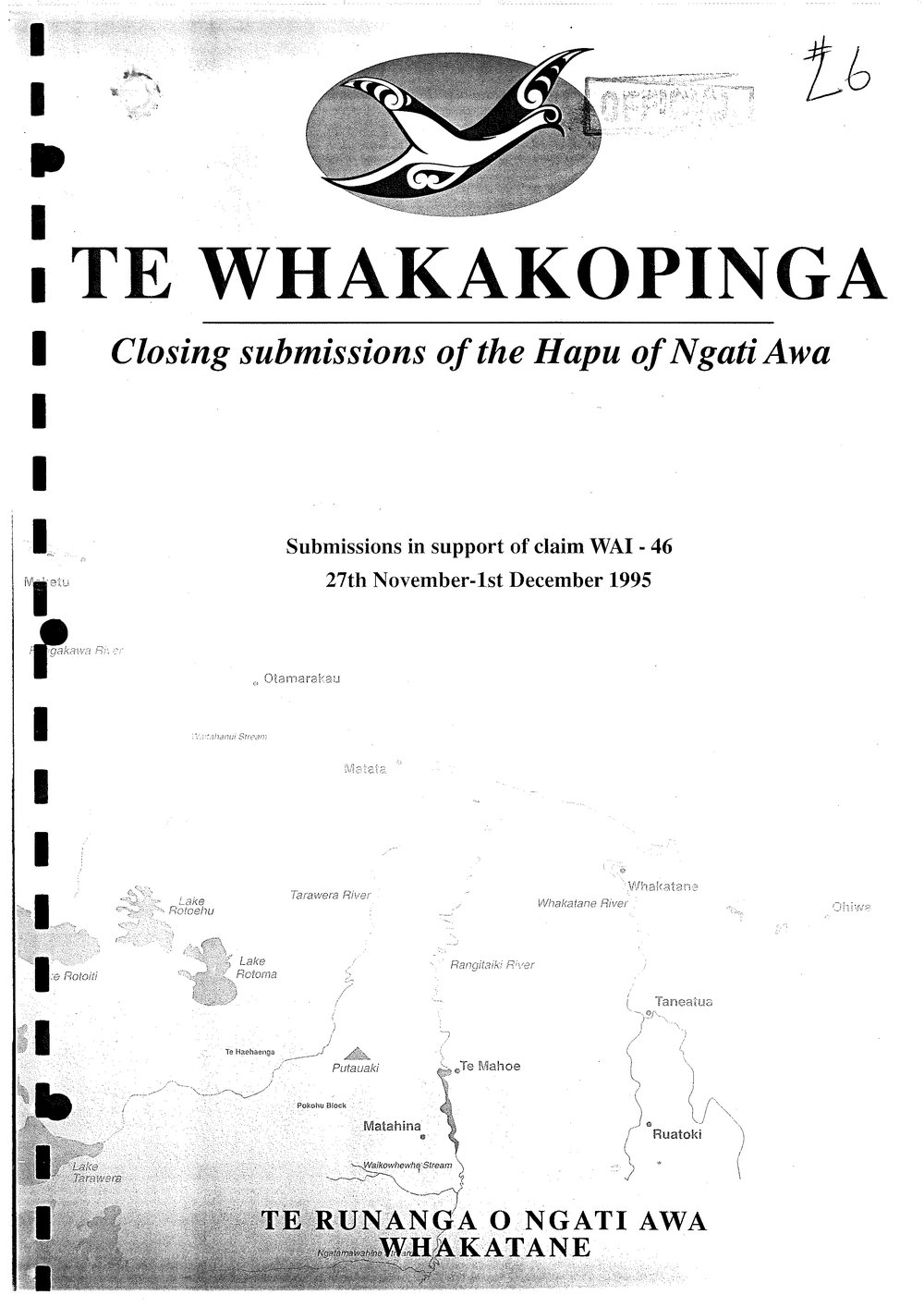 Wai 46_INQ_L006_Submissions in support of claim Wai 46 - 27 November 1995