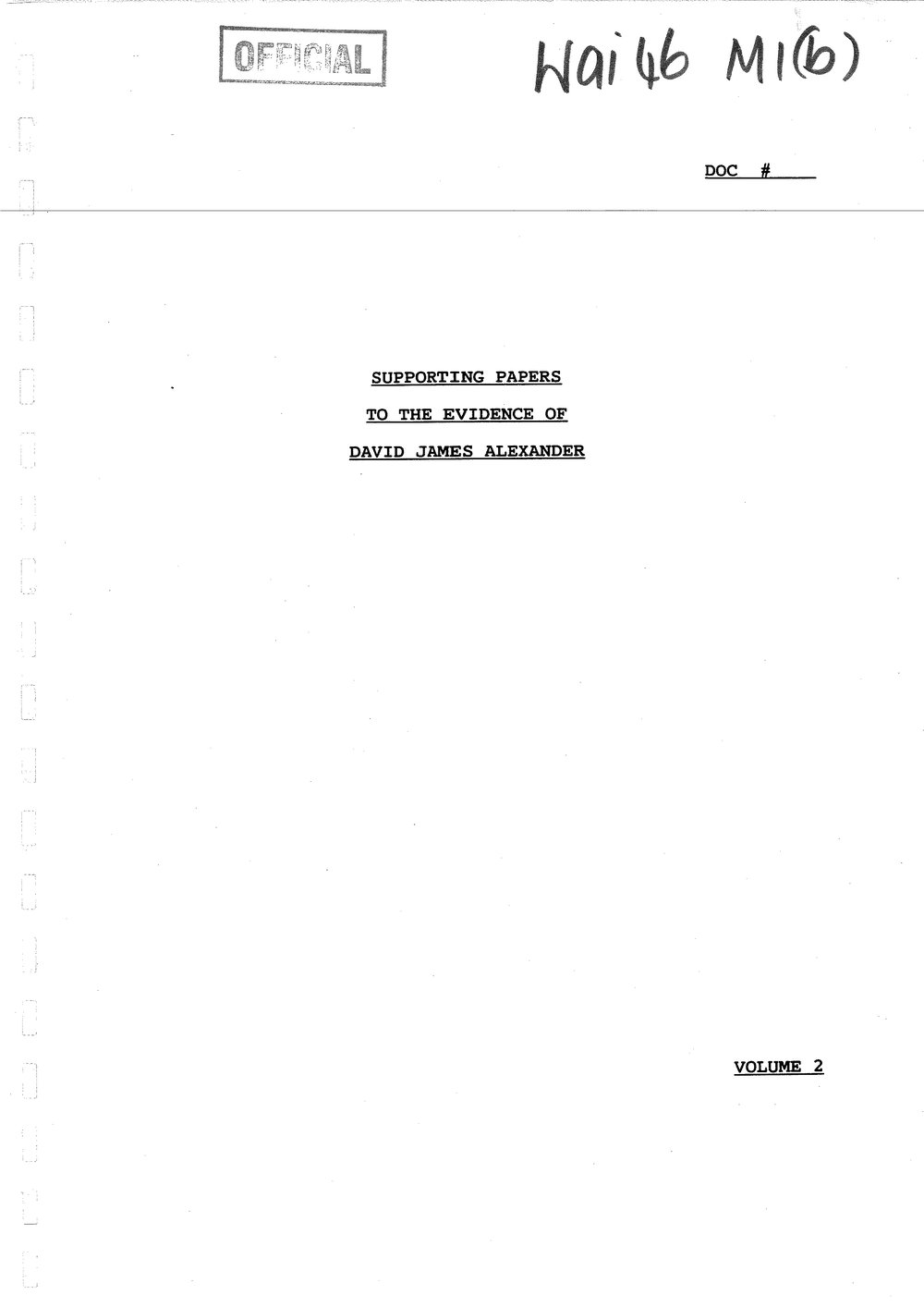 Wai 46_INQ_M001 (b)_Supporting Papers to the evidence of David J Alexander - Volume 2
