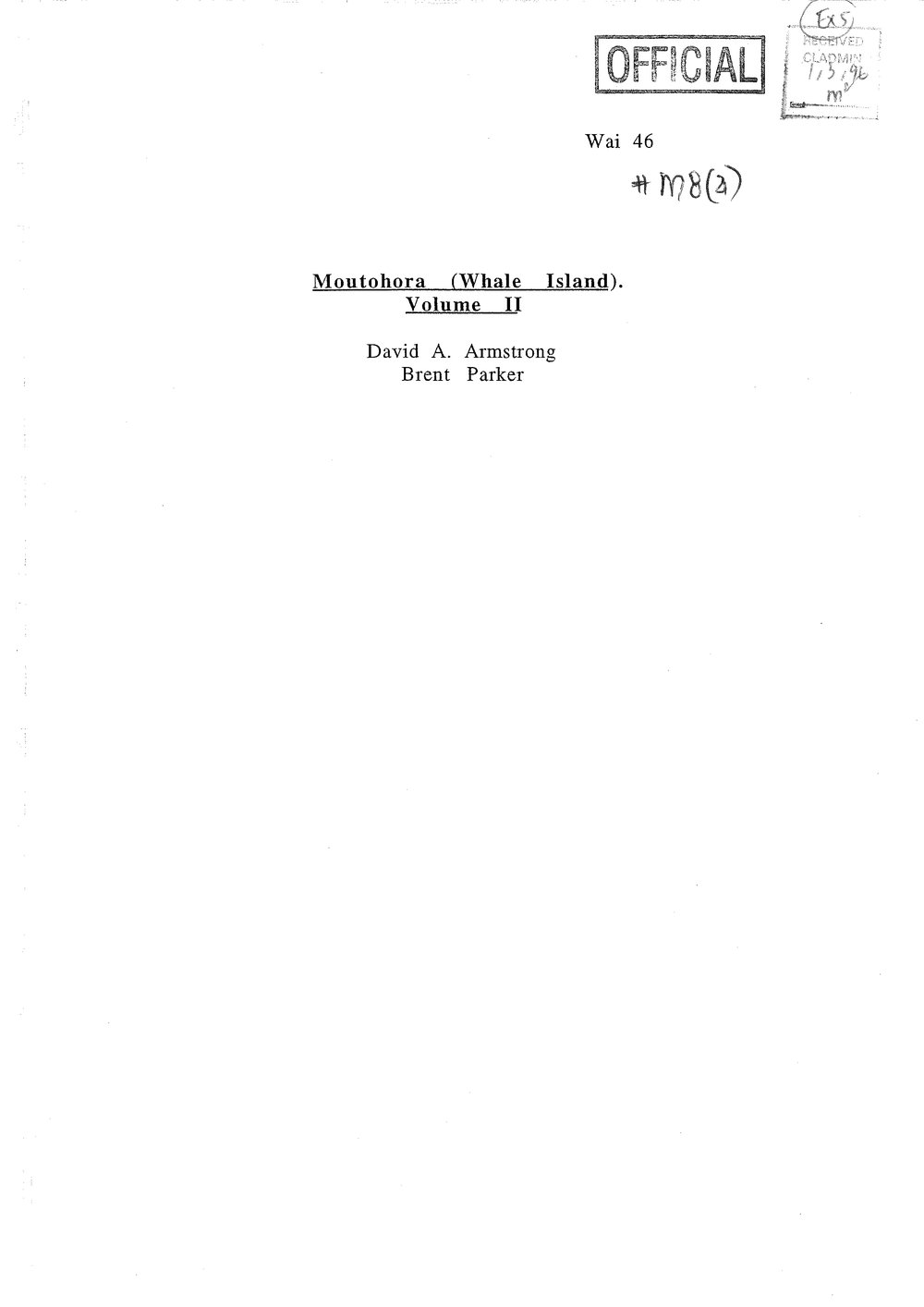 Wai 46_INQ_M008 (a)_Report RE Moutohora - Volume 2