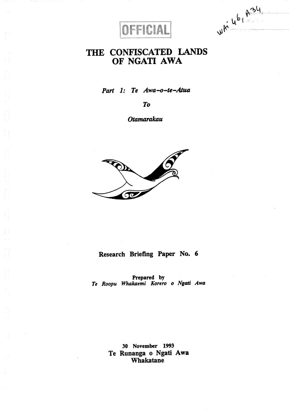 Wai 46_INQ_A034_Research Briefing Paper N.6