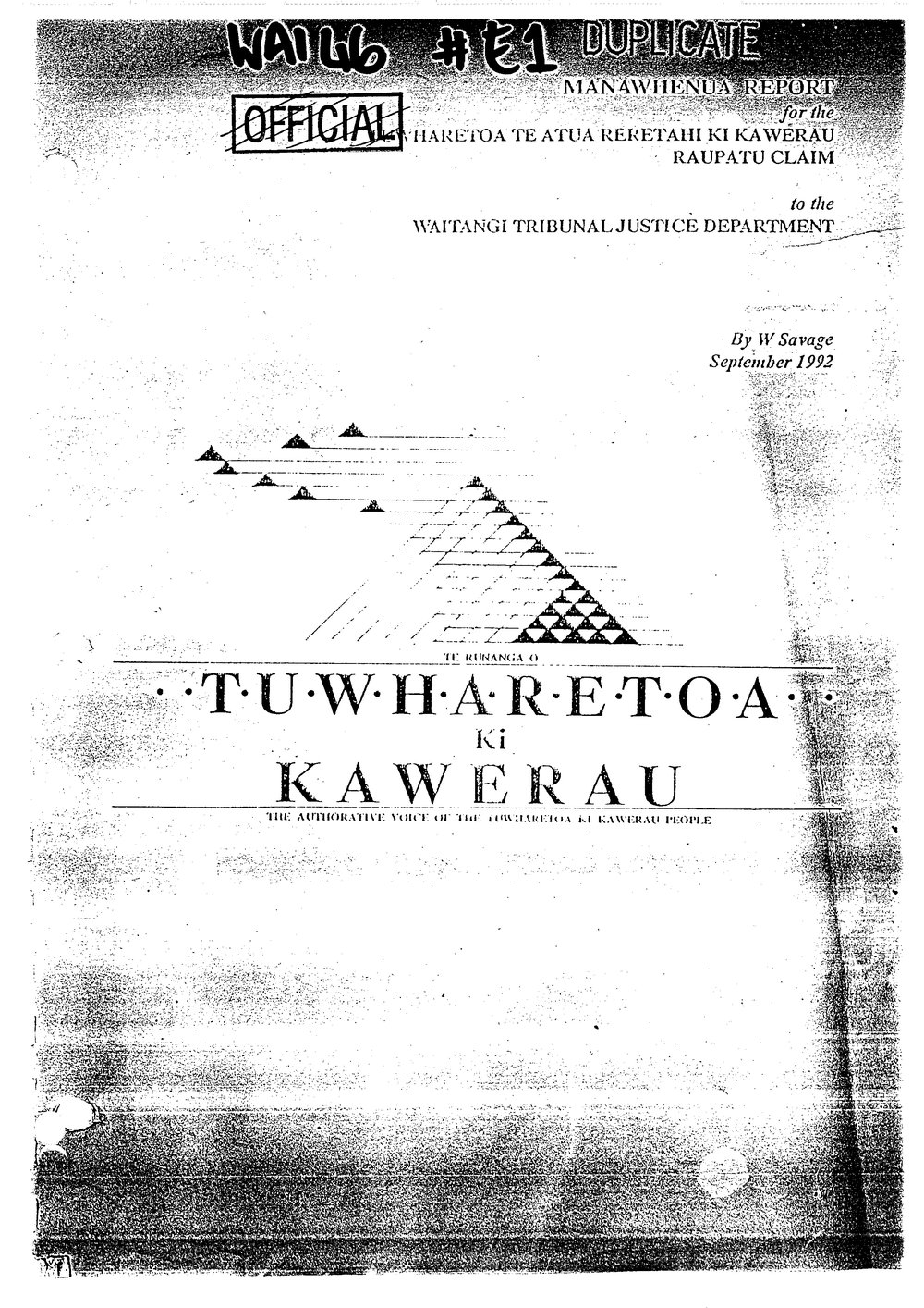 Wai 46_INQ_E001_Tuwharetoa Te Atua Reretahi Ki Kawerau Raupatu Claim September 1992