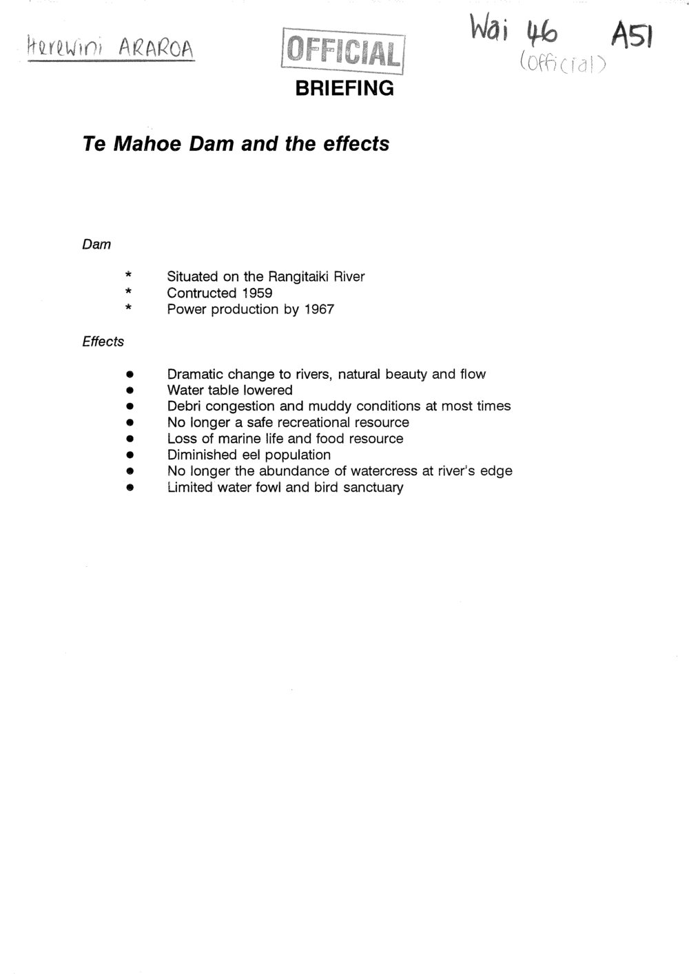 Wai 46_INQ_A051_Te Mahoe Dam and the effects