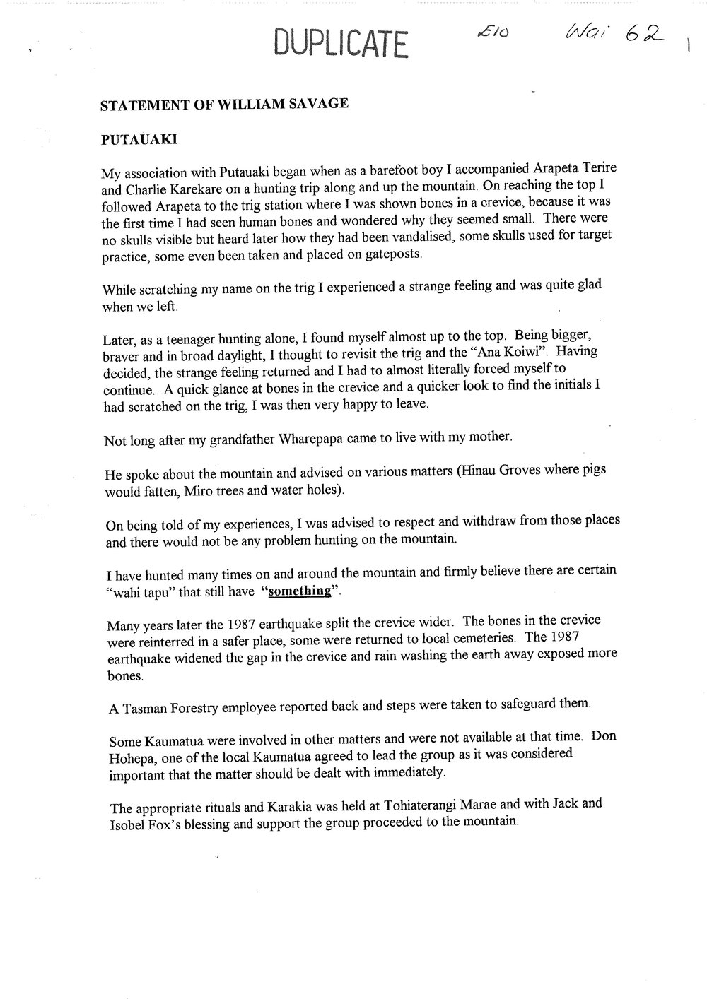 Wai 46_INQ_E010_Statement of William Savage (Putauaki)