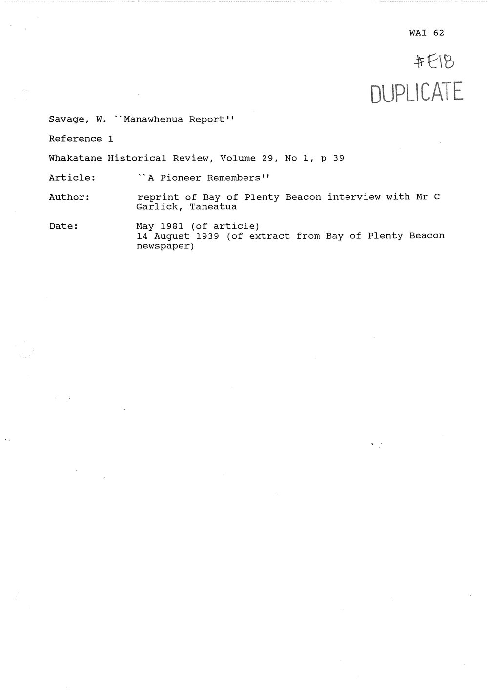 Wai 46_INQ_E018_Manawhenua Report - Savage, W