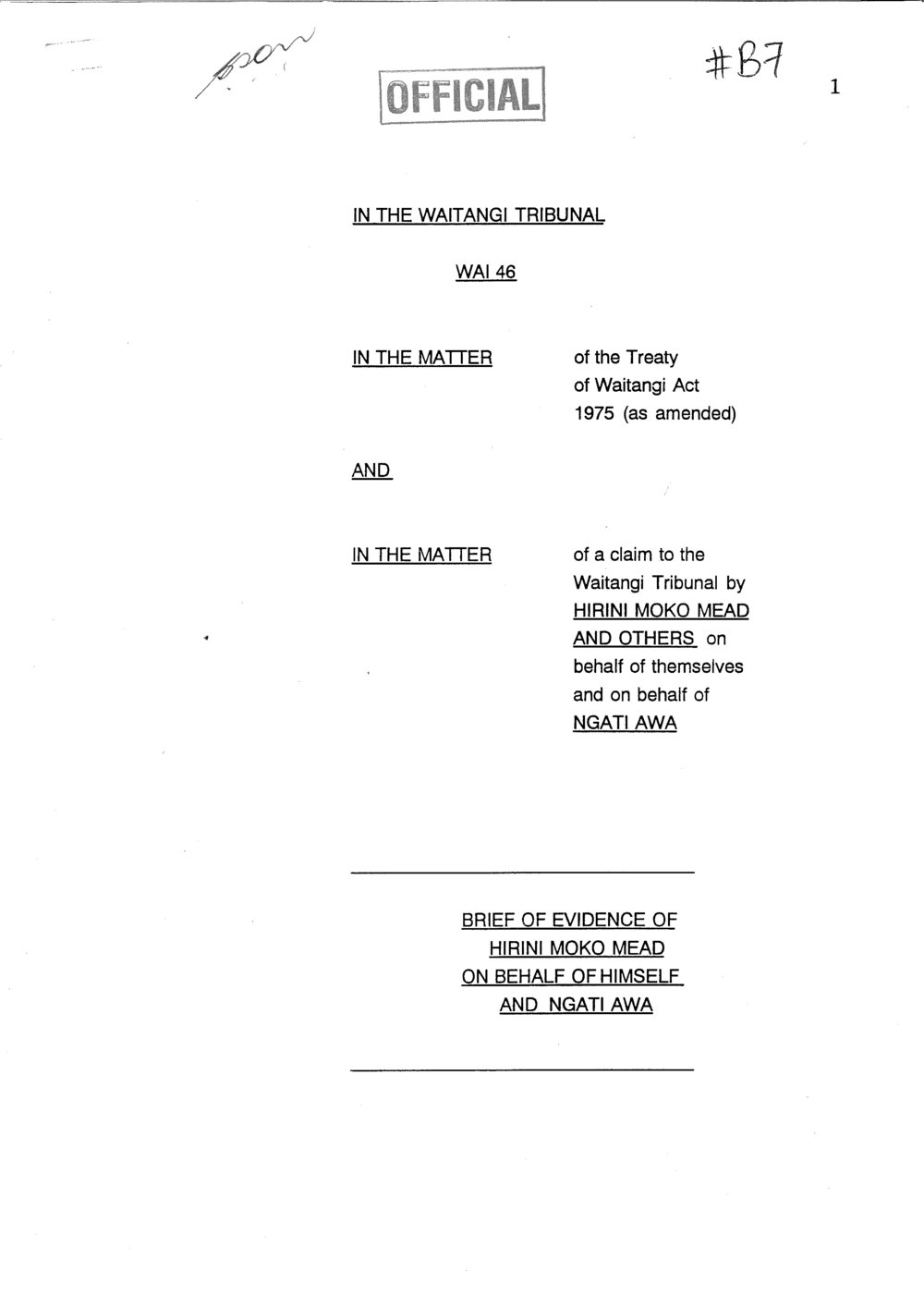 Wai 46_INQ_B007_Brief of evidence of H M Mead on behalf of Ngati Awa