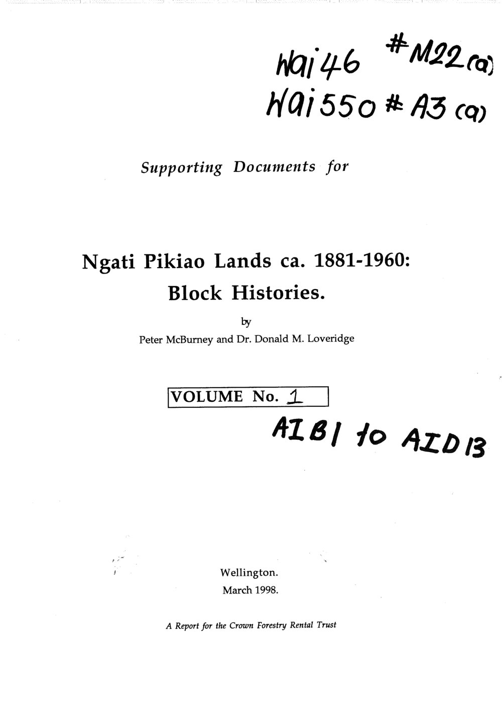 Wai 46_INQ_M022 (a) part 1_Ngati Pikiao Lands - Block Histories - Volume 1