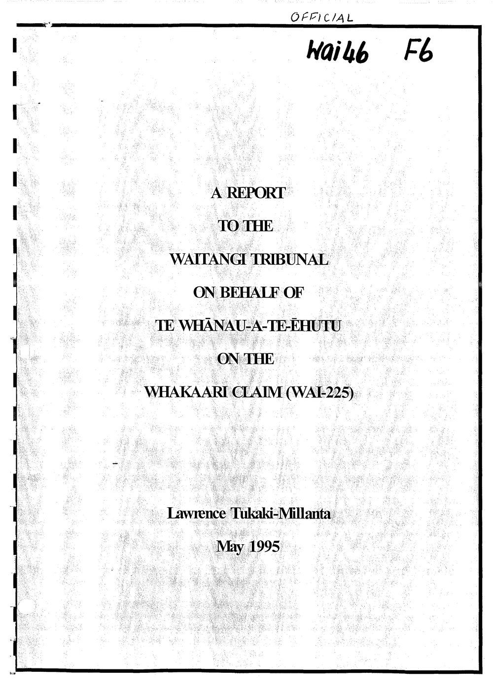 Wai 46_INQ_F006_REPORT by Te Whanau-a-te-ehutu on Whakaari Claim