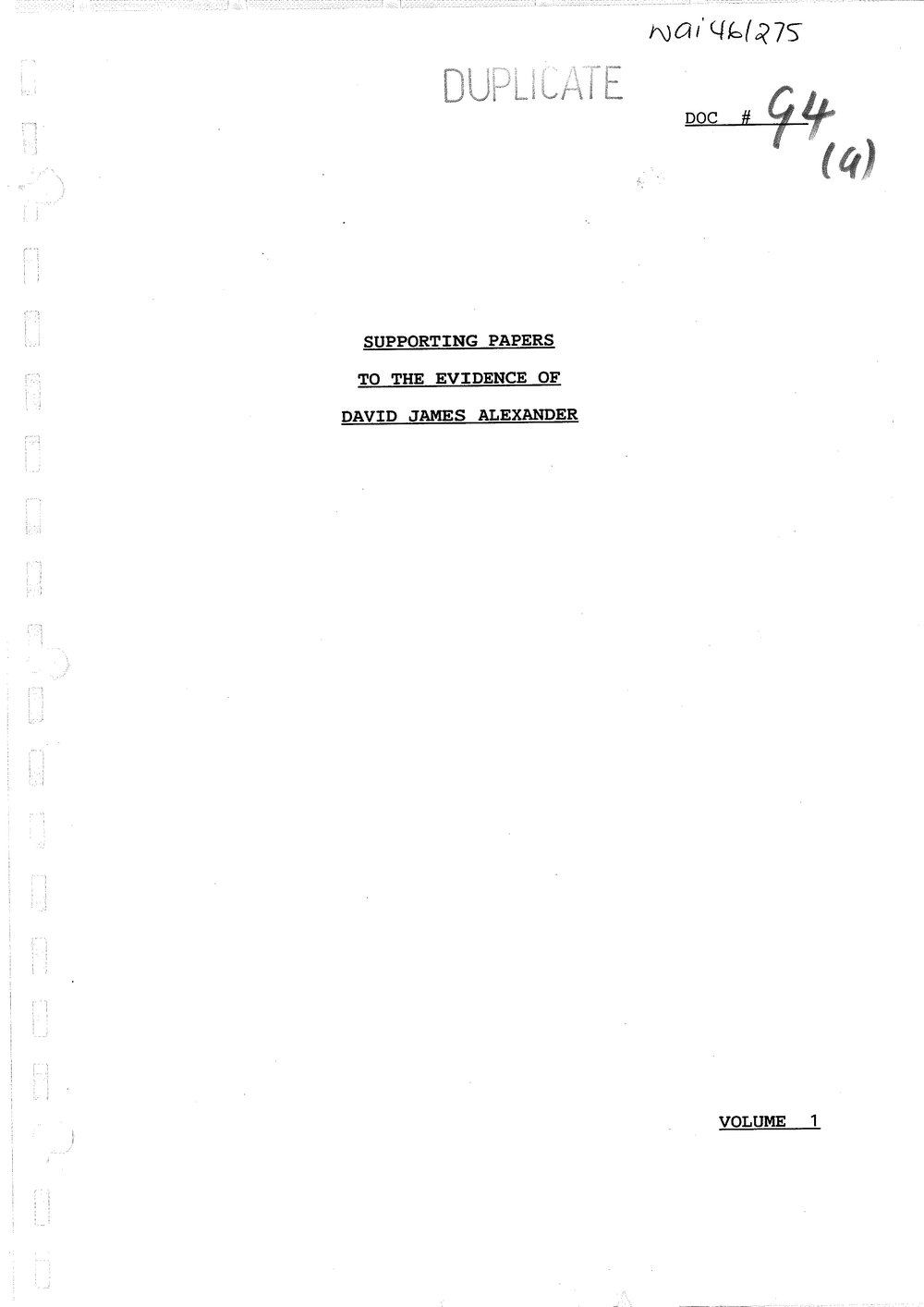 Wai 46_INQ_G004 (a)_Supporting Papers to the evidence of David J Alexander V1