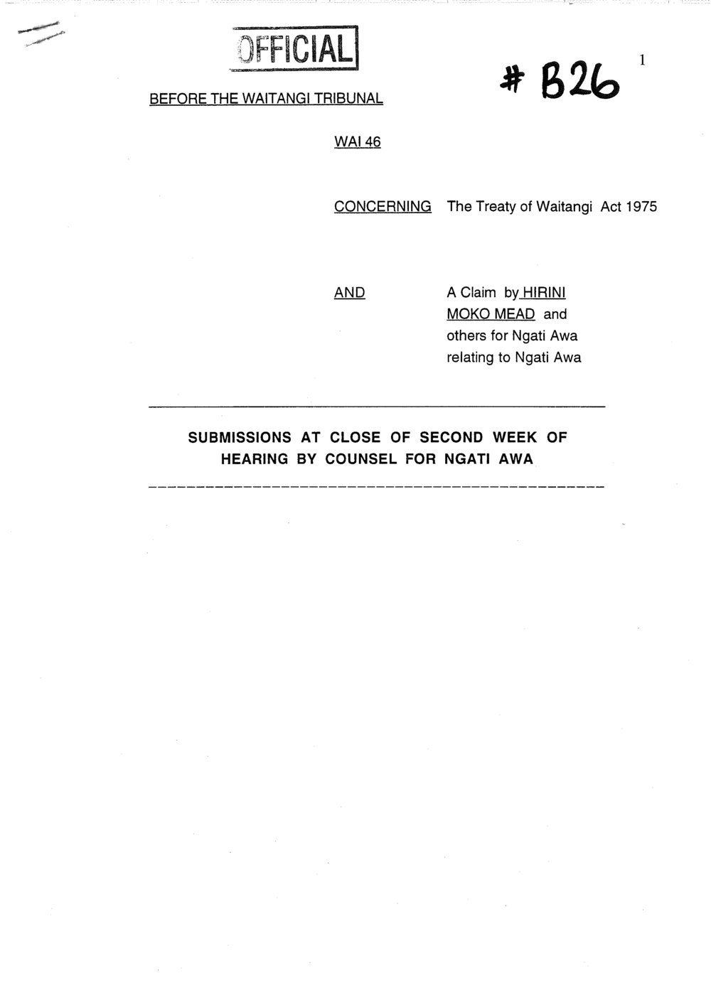 Wai 46_INQ_B026_Submissions at Close of Second week of hearing by Counsel for Ngati Awa