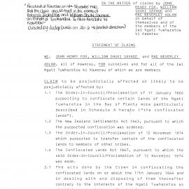 Wai 46_INQ 1.2_Statement of Claims Ngati Tuwharetoa