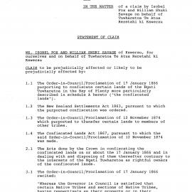 Wai 46_INQ_ 1.2 (b)_Statement of Claim by Tuwharetoa Te Atua Reretahi