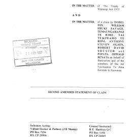 Wai 46_INQ_ 1.2 (c)_Second Amended Statement of Claim Tuwharetoa Te Atua Reretahi ki Kawerau